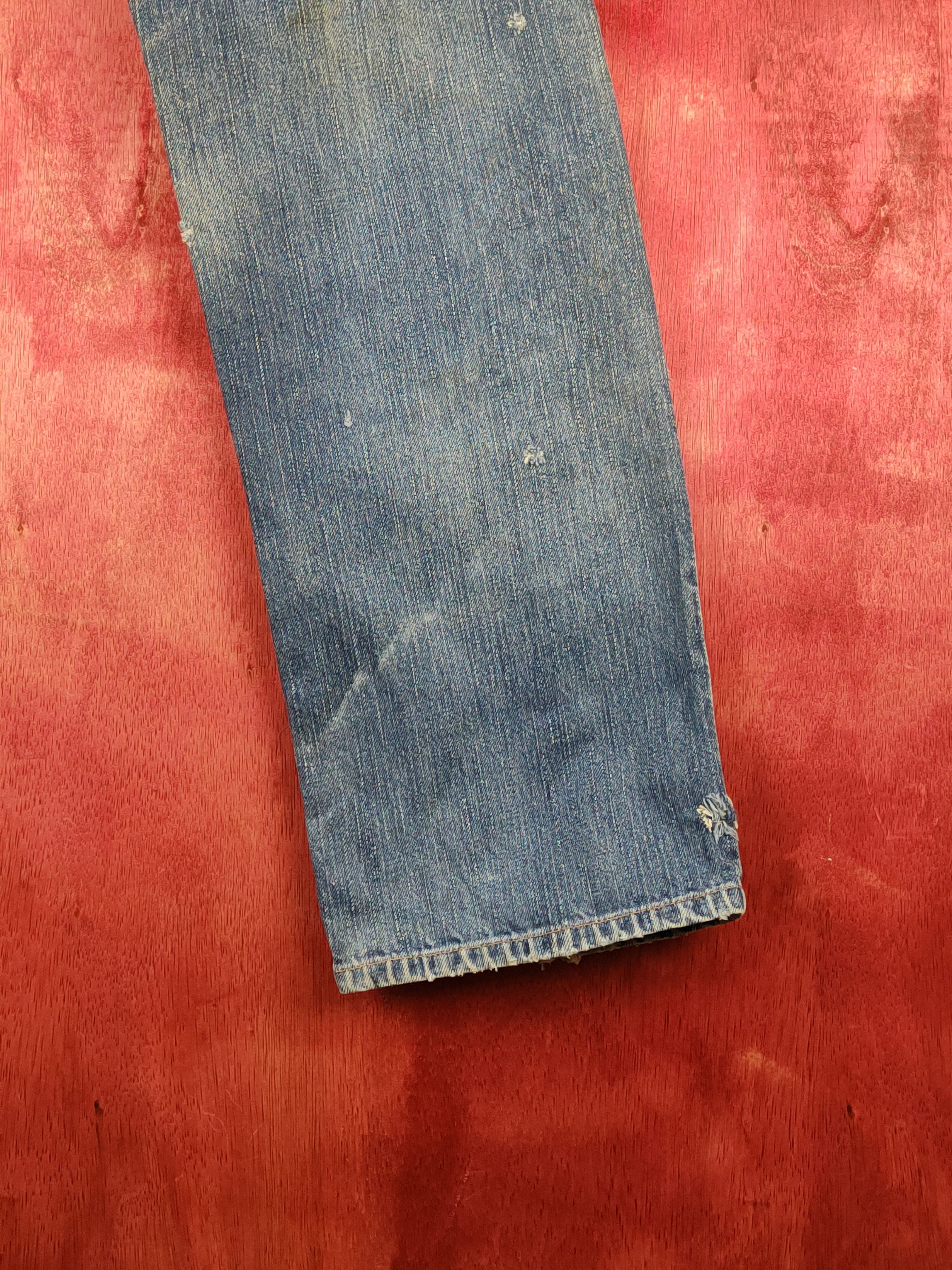 Levi's 502 Levi's vintage faded Blue distressed ripped Denim #S1412 Size US 28 / EU 44 - 14 Thumbnail