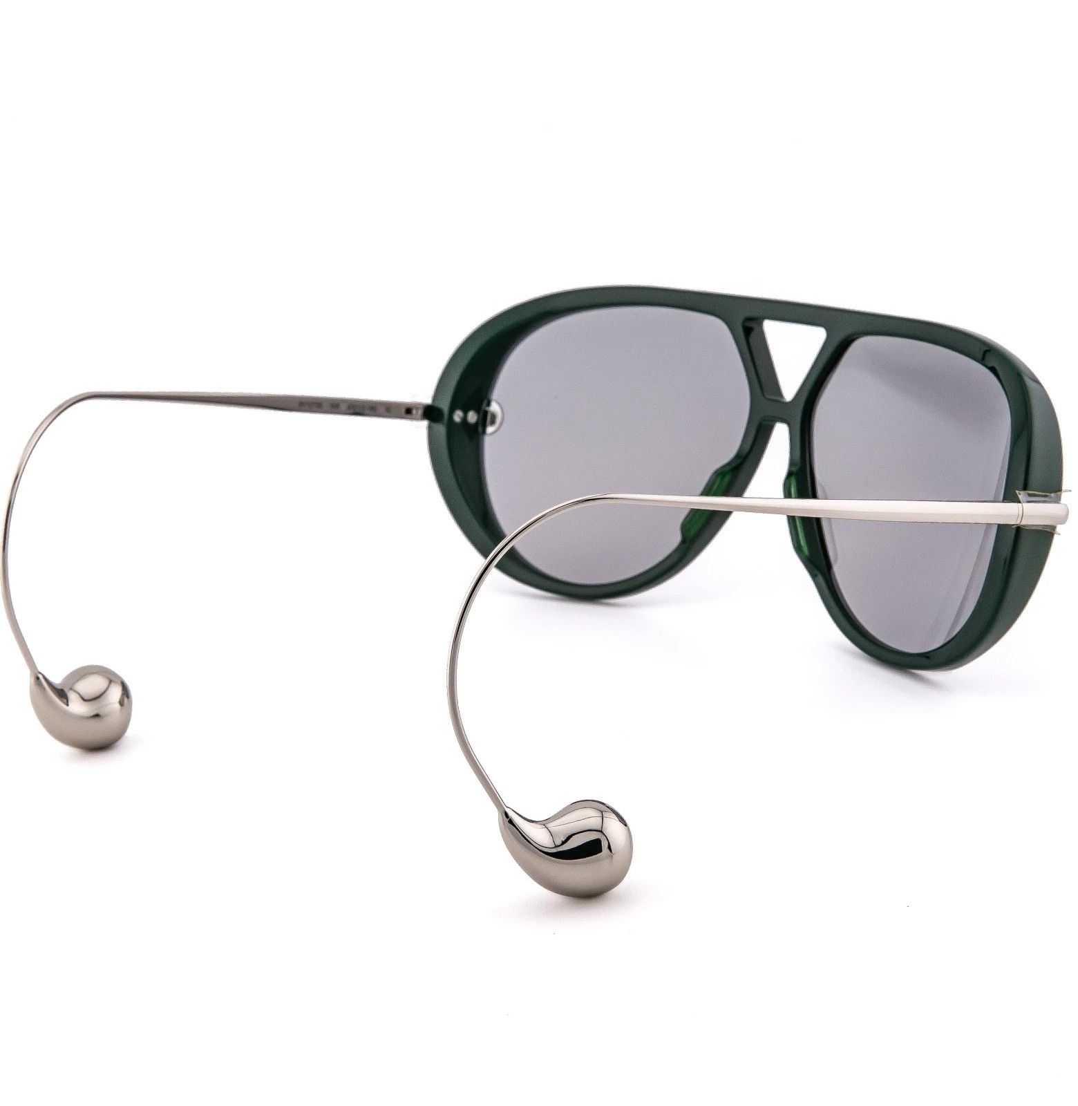 Bottega Veneta BOTTEGA VENETA 1273 DROP BV1273S Metal Silver Green 008 Size ONE SIZE - 3 Thumbnail
