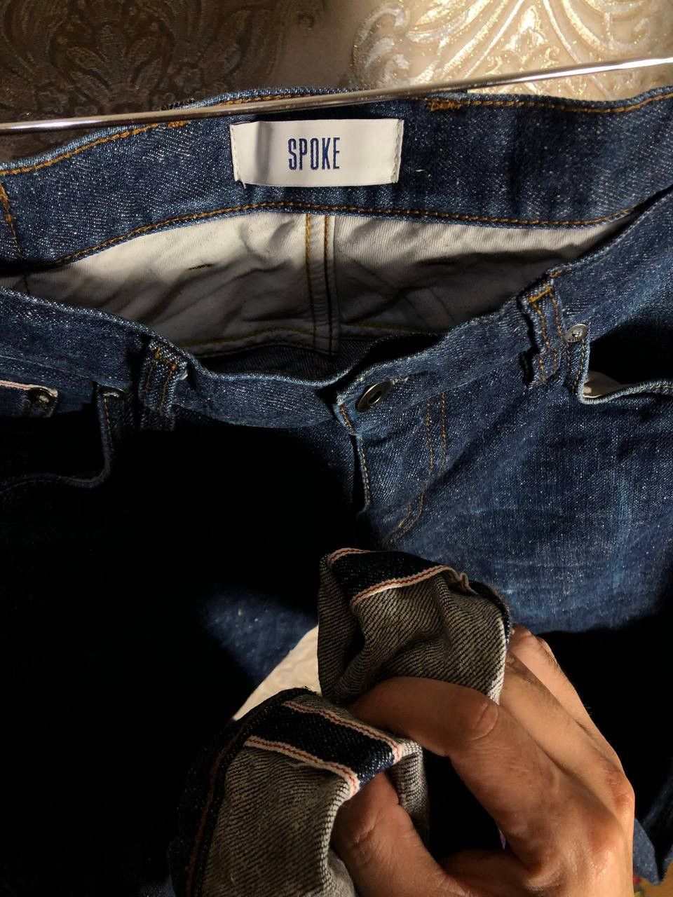 SPOKE × Vintage VERY RARE SPOKE DENIM JEANS DESIGNER SELVEDGE JAPAN STYLE Size US 35 - 4 Thumbnail