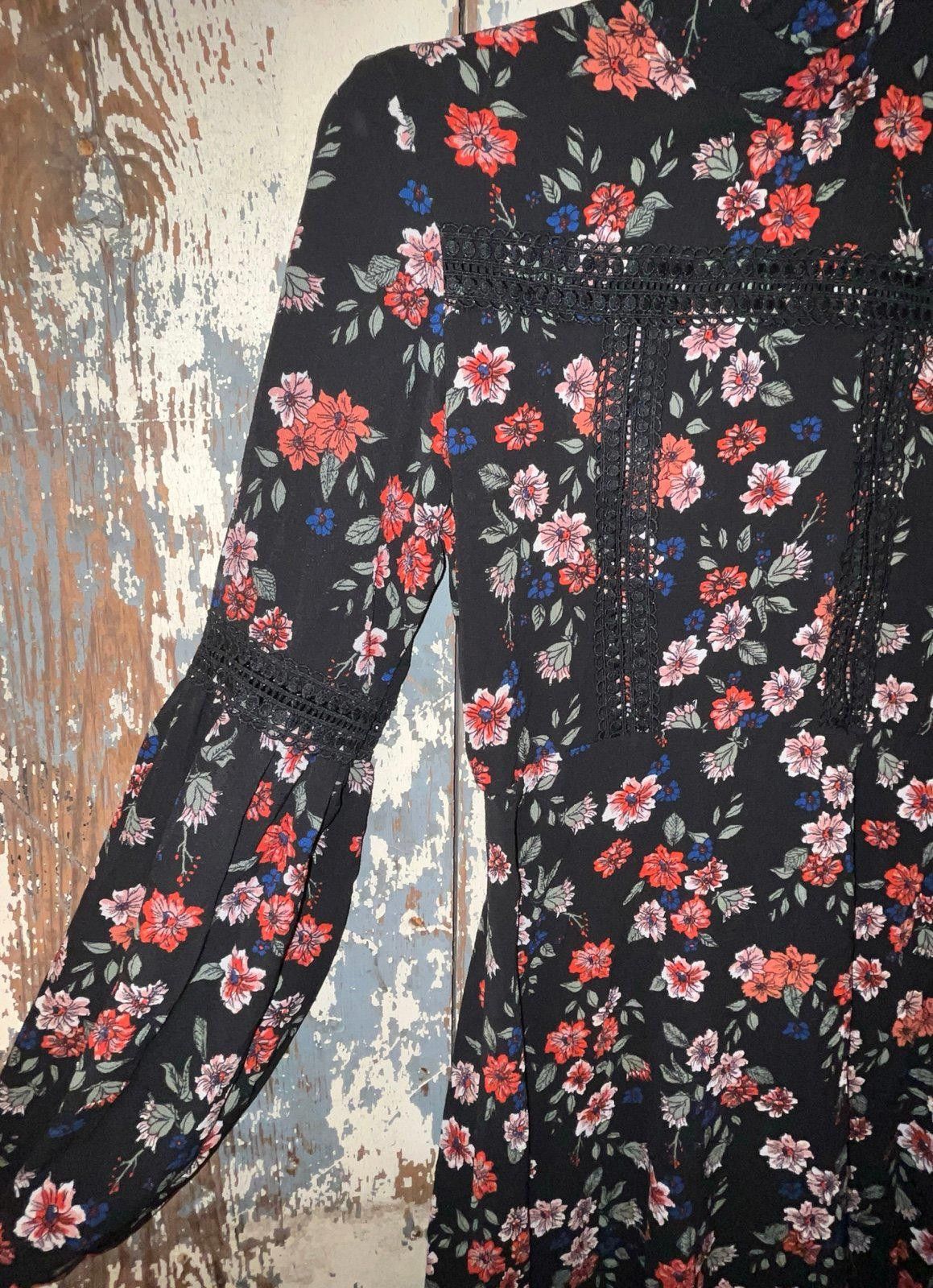 Designer NWT Free Generation Los Angeles Dress, Small, black floral Size S / US 4 / IT 40 - 2 Thumbnail