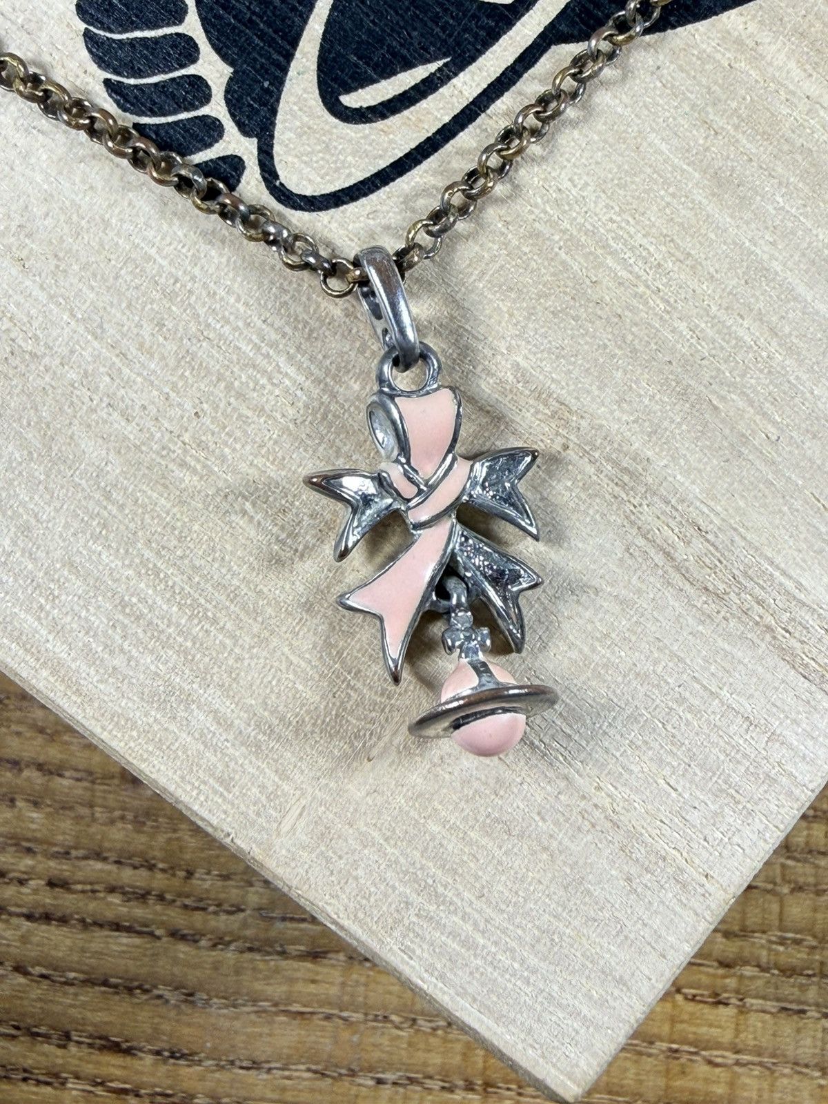 Vivienne Westwood Vivienne Westwood Small Ribbon Pendant Necklace Pink Size ONE SIZE - 5 Thumbnail