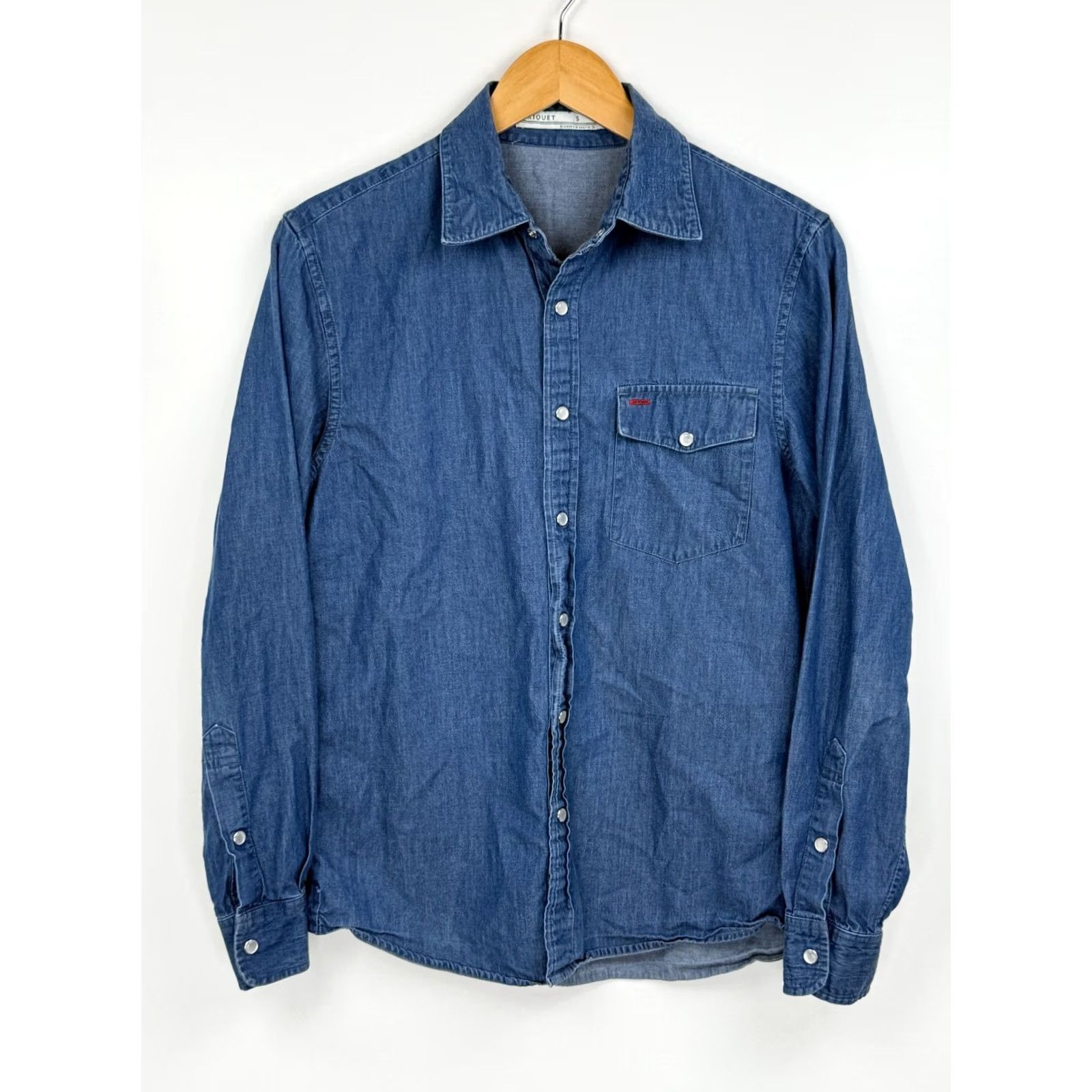 Vintage VINTAGE Criquet Shirt Mens S Blue Denim Western 90s Collared Button-Up Snap Chest 38 Regular Riot Pocket Mens Size US S / EU 44-46 / 1 - 2 Thumbnail
