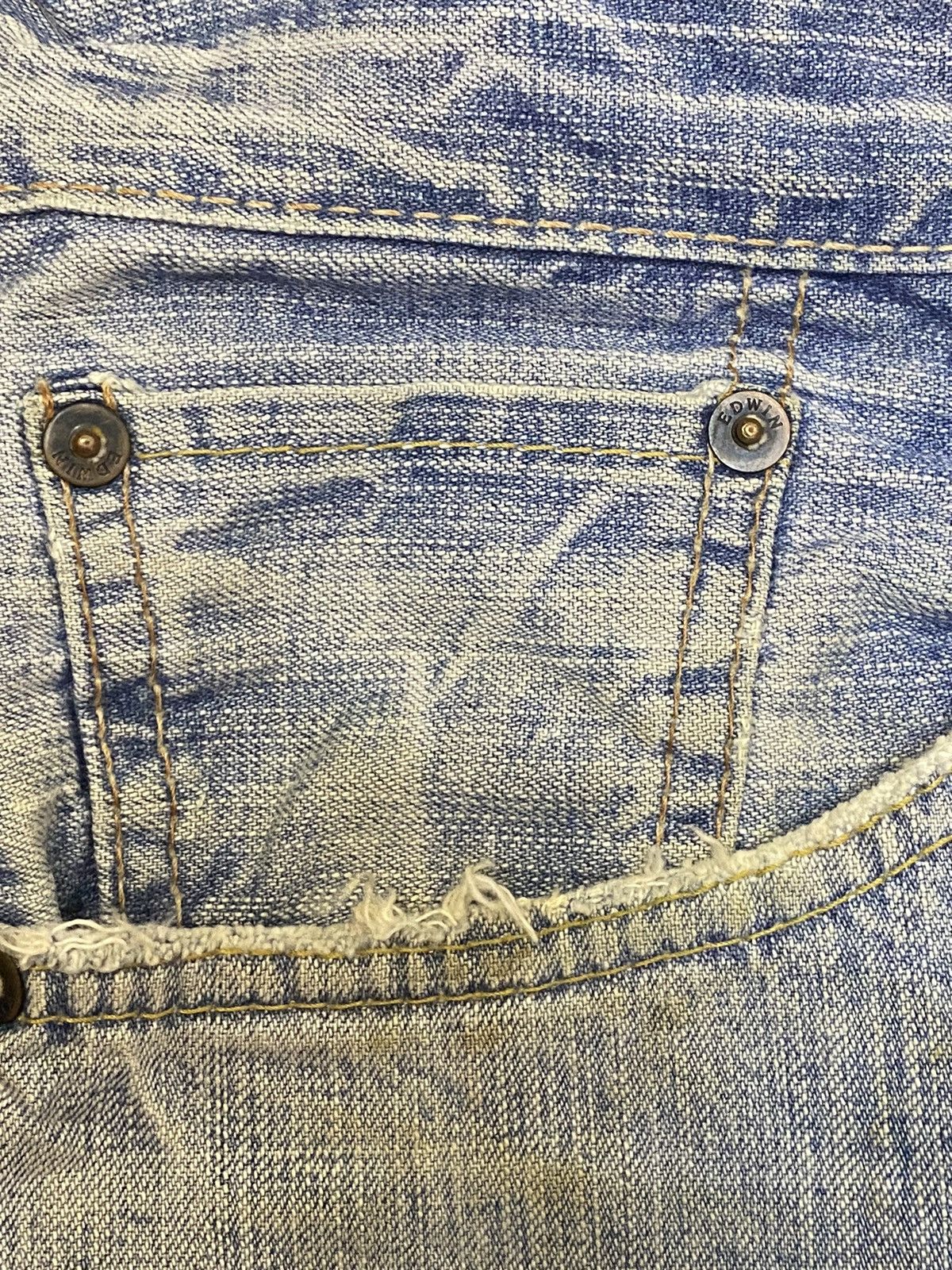 Edwin Vintage Edwin505 BXX Faded Wash Orange Tab Loose Jeans Size US 32 / EU 48 - 8 Thumbnail