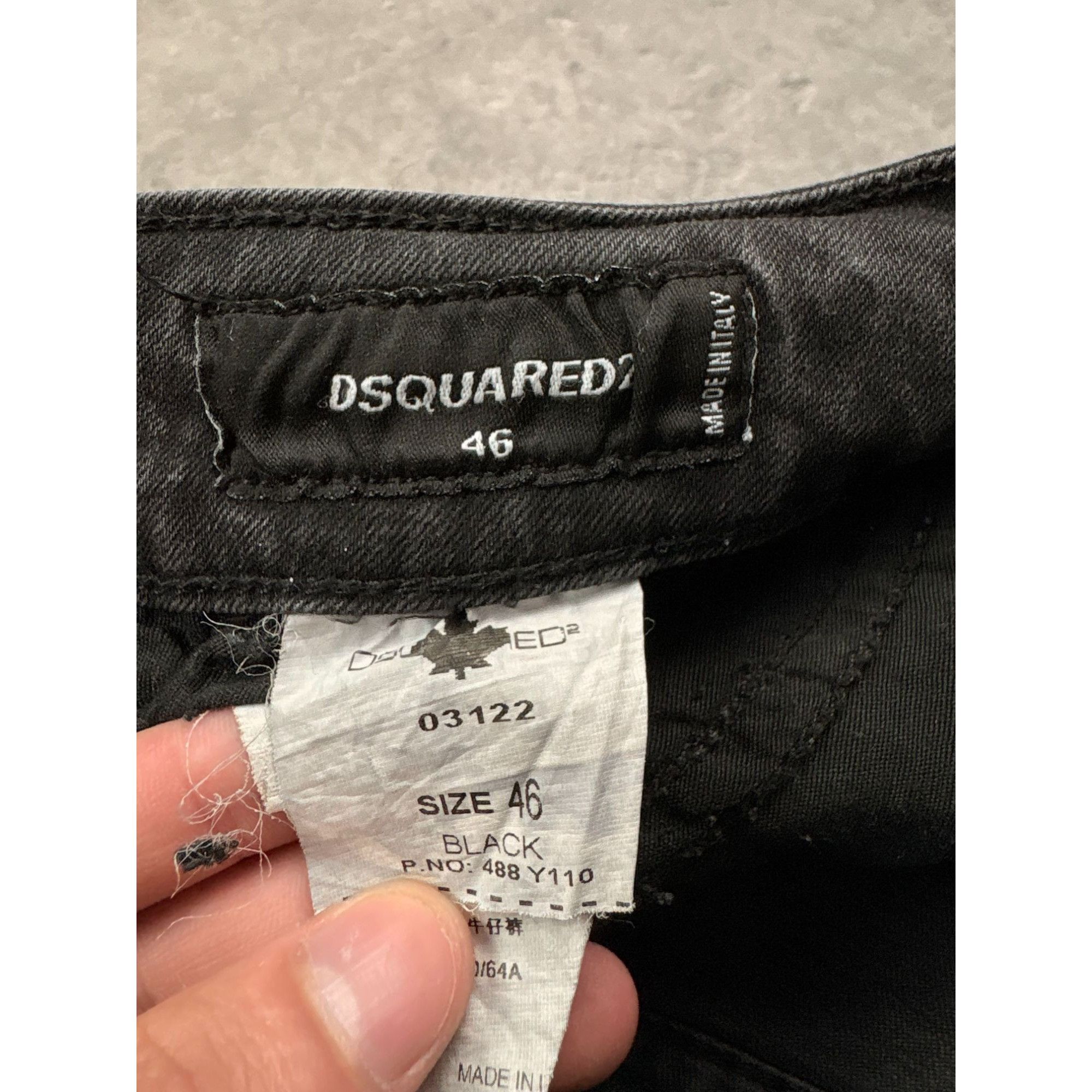 Dsquared2 Dsquared2 Mens Slim-Fit Black Denim Jeans With Distressed De Size US 32 / EU 48 - 9 Thumbnail