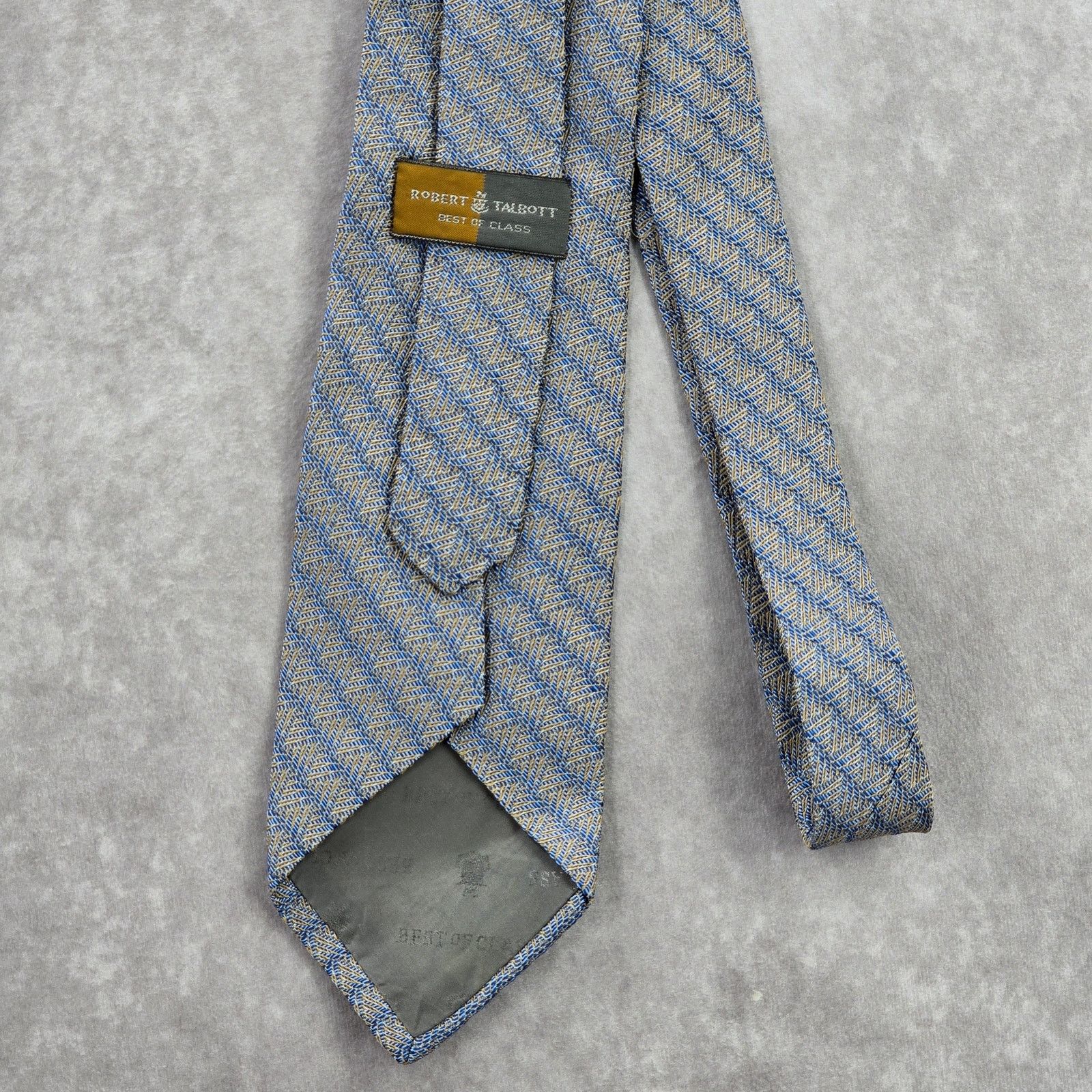 Robert Talbott Robert Talbott Blue Weave Repp Stripe Silk Men's Neck Tie Size 30 - 3 Thumbnail