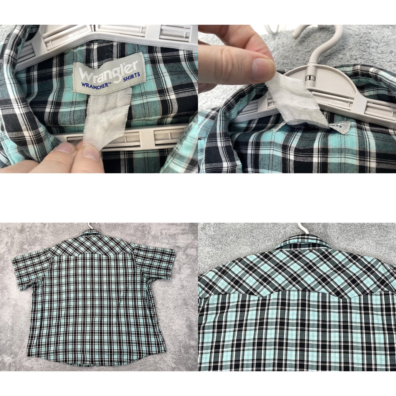Wrangler VINTAGE Wrangler Shirt Mens XL Blue Black Plaid Pearl Snap Western Rodeo Size US XL / EU 56 / 4 - 9 Thumbnail