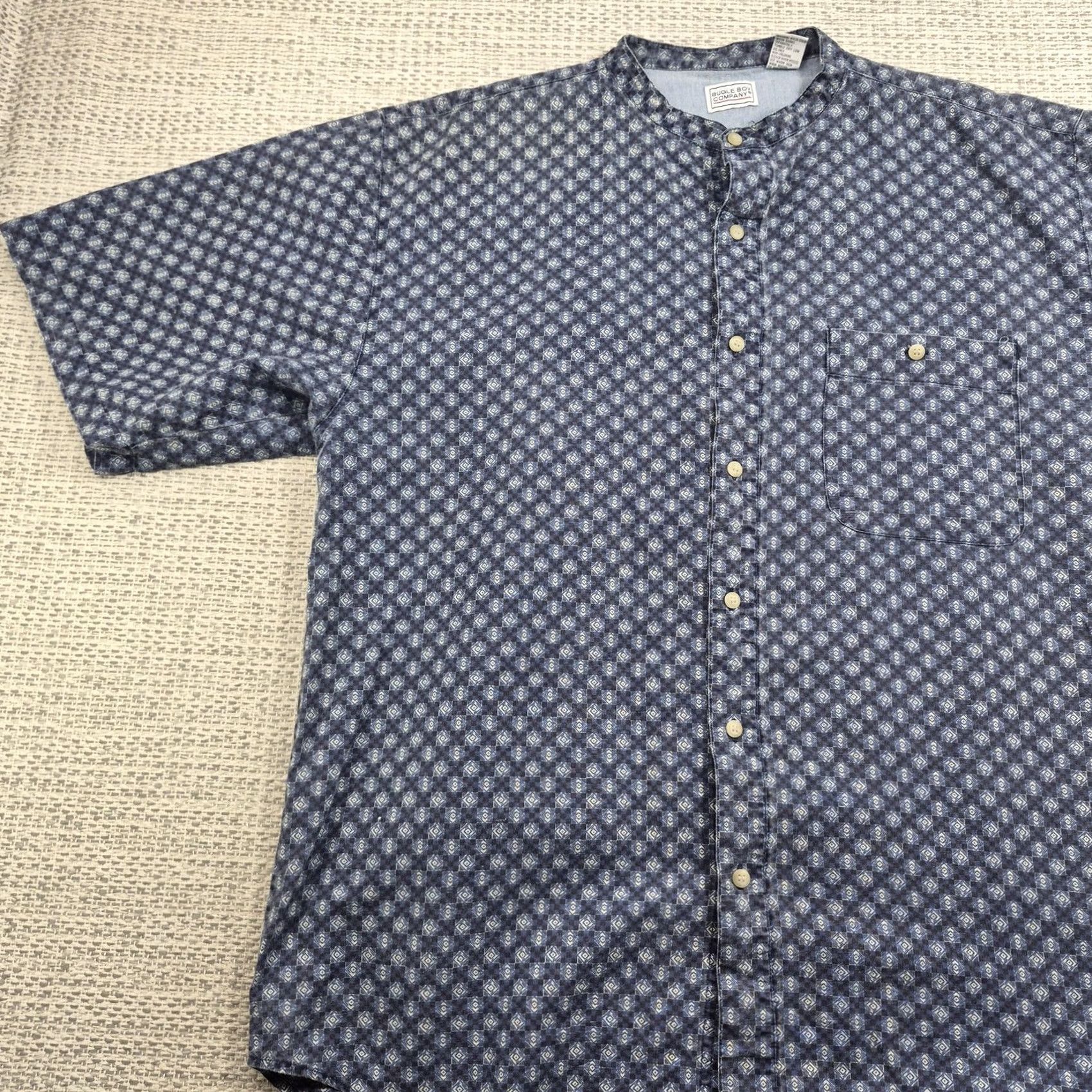 Vintage VINTAGE Bugle Boy Company Shirt Mens XL Geometric Short Sleeve Button Up 90s Size US XL / EU 56 / 4 - 3 Thumbnail