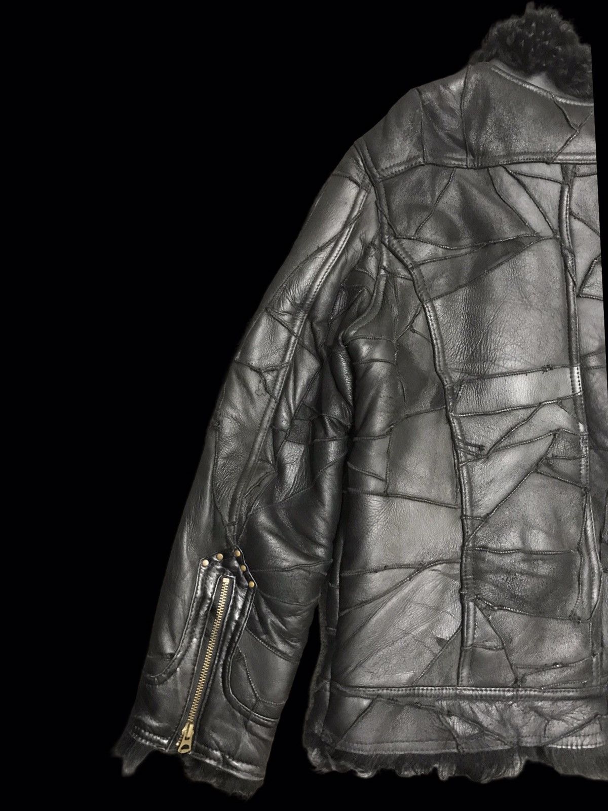 Japanese Brand 💥ARCHIVAL💥Vie Homme Ve Femme Patch Goatskin Leather Jacket Size US S / EU 44-46 / 1 - 13 Thumbnail