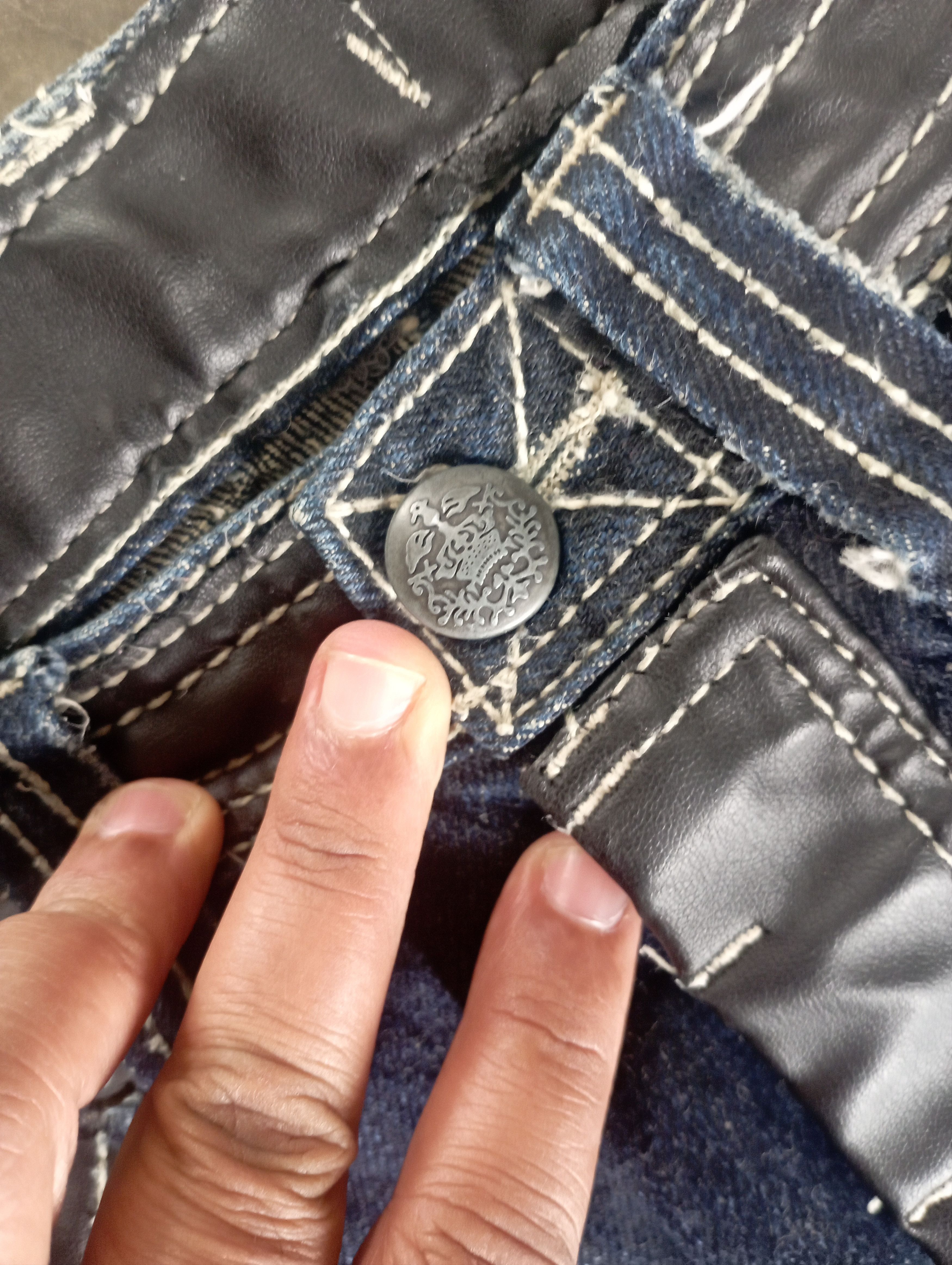 Tornado Mart Avantgarde Jeans + Leather Japanese Army Of Mo! Jeans Size US 30 / EU 46 - 12 Thumbnail