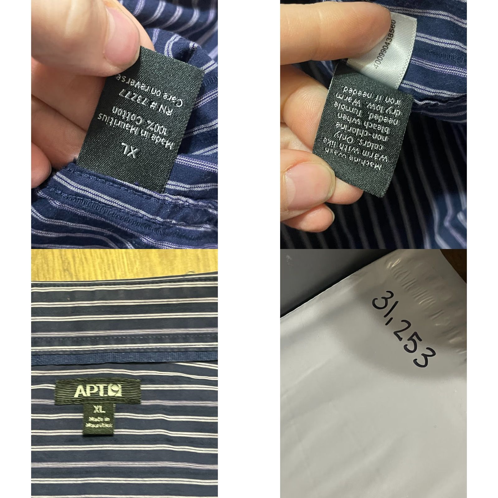 Apt. 9 Apt. 9 Shirt Mens XL Blue Pink Striped Button Up Long Sleeve Size US XL / EU 56 / 4 - 8 Thumbnail