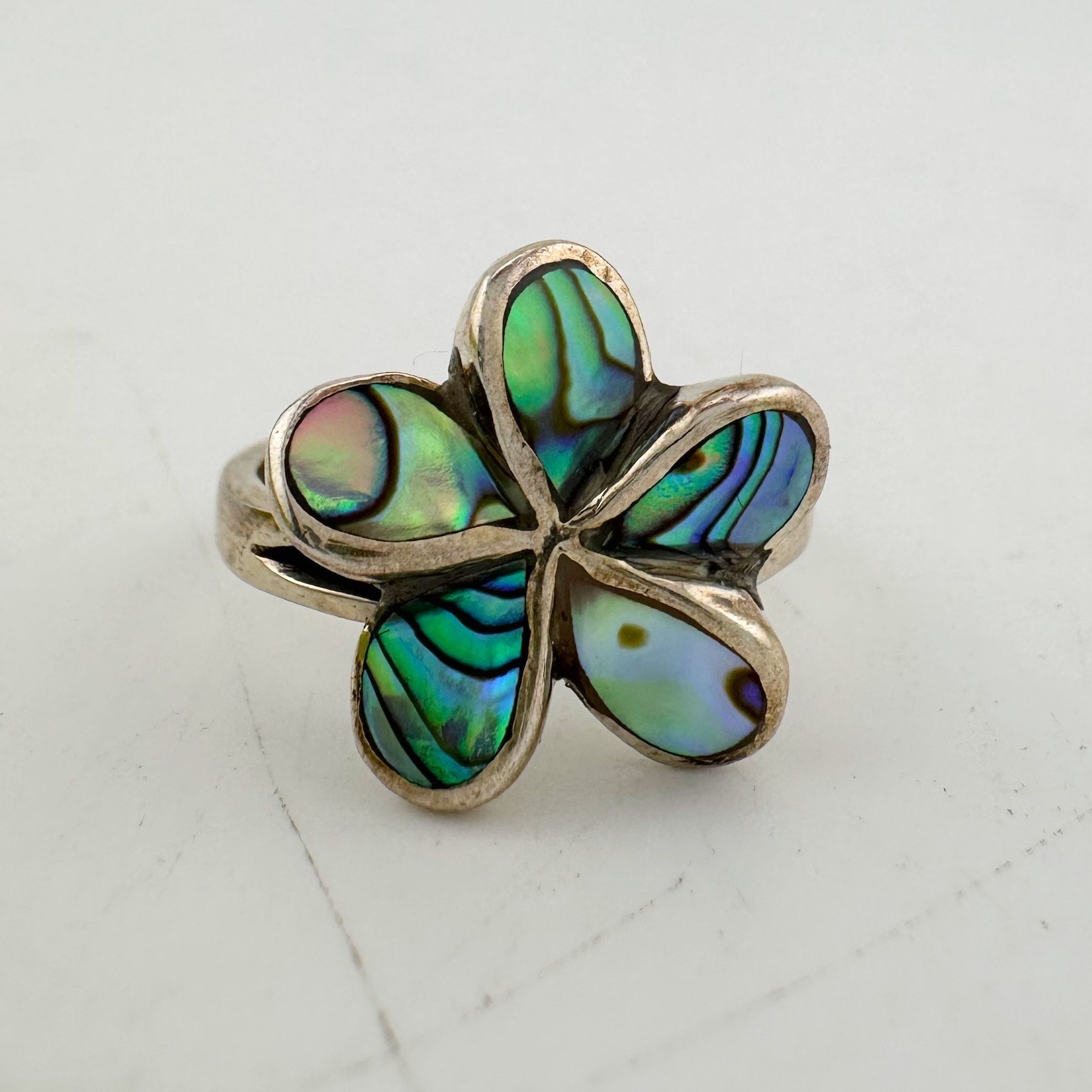 Other Natural Abalone Flower Ring in Sterling Silver Size 9.75 Size ONE SIZE - 9 Thumbnail