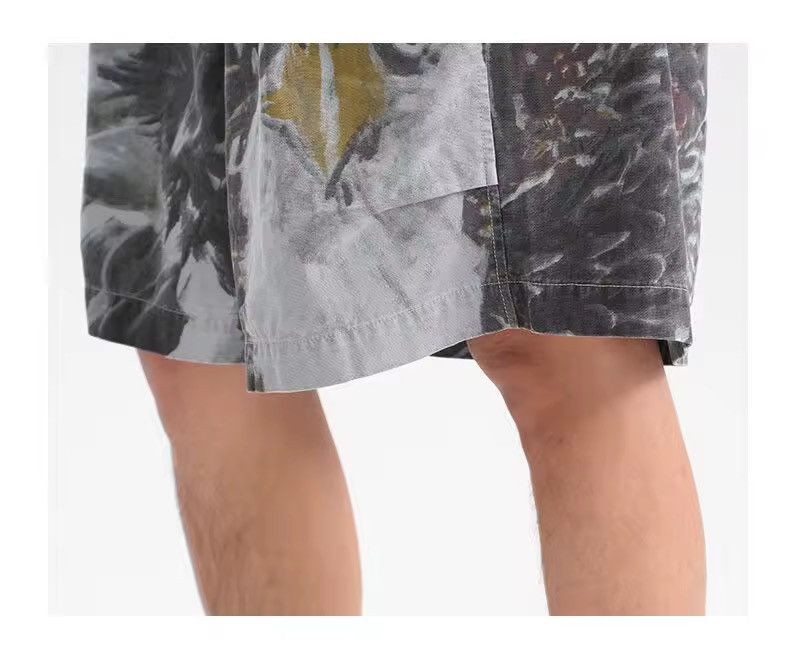 Designer Printed Streetwear Baggy Wide Leg Cargo Shorts Size US 32 / EU 48 - 4 Thumbnail
