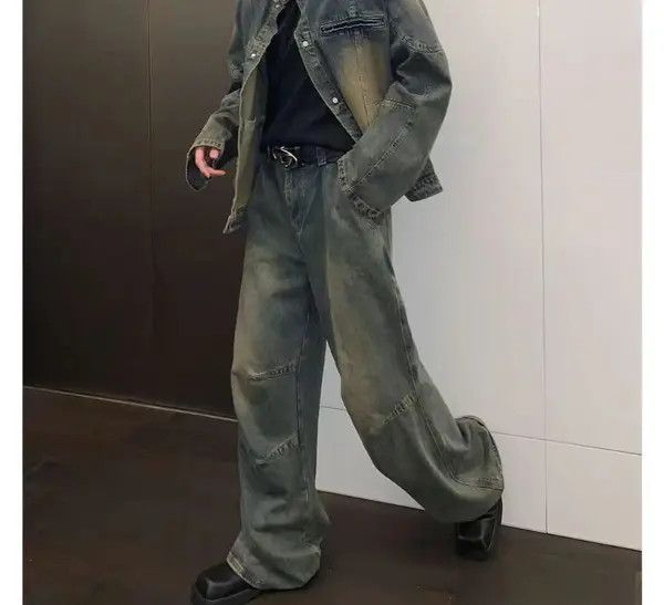 Japanese Brand VIBE Pleated vintage washed distressed baggy jeans Size US 34 / EU 50 - 5 Thumbnail