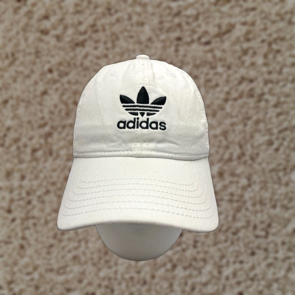 Adidas Adidas Hat Cap Strap Back Women One Size White 100% Cotton Twill Embroidered"} Size ONE SIZE - 1 Thumbnail