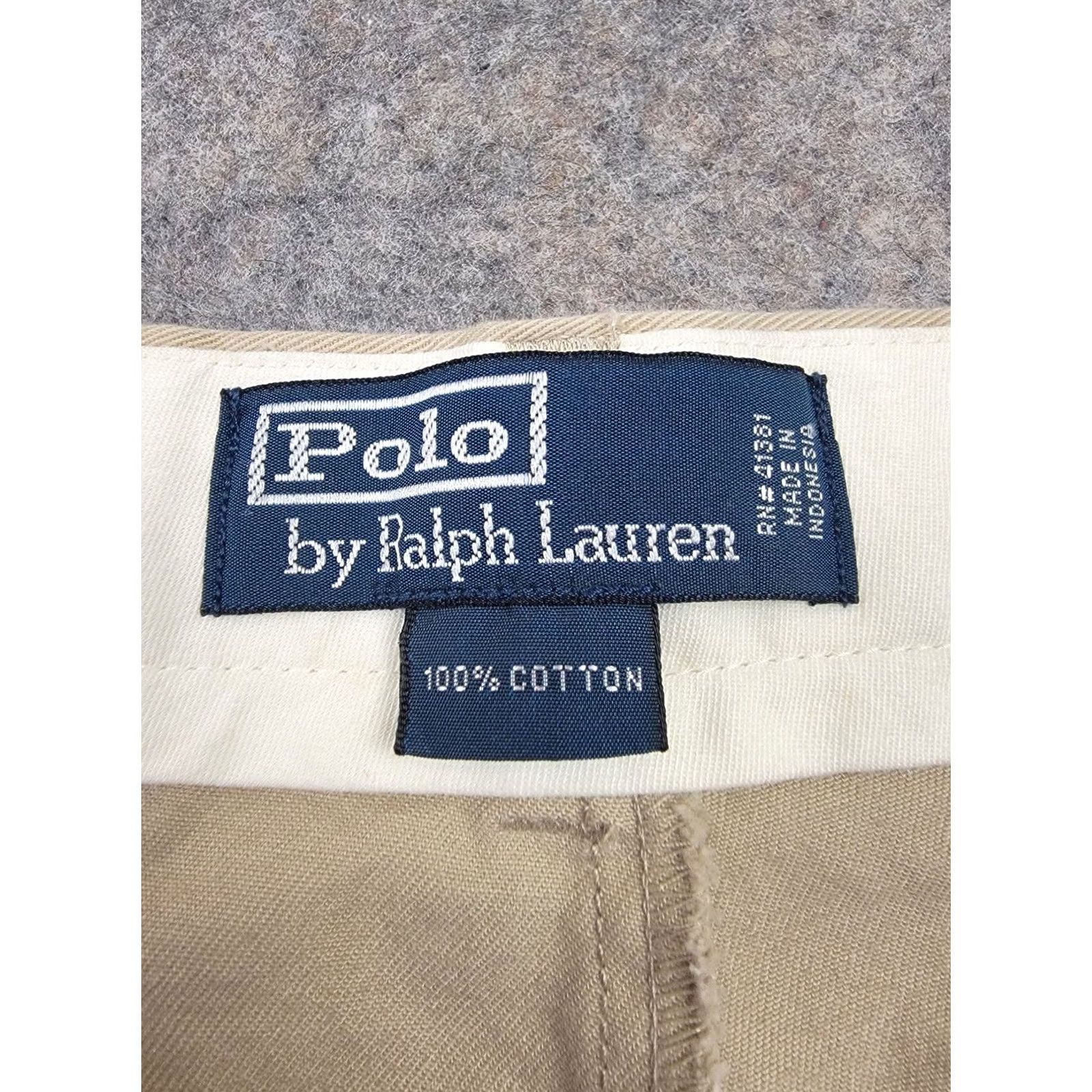 Polo Ralph Lauren Polo Ralph Lauren Classic Chino Pants Mens 36x32 Beige Solid Logo Slim Fit Regular Size US M / EU 48-50 / 2 - 6 Thumbnail