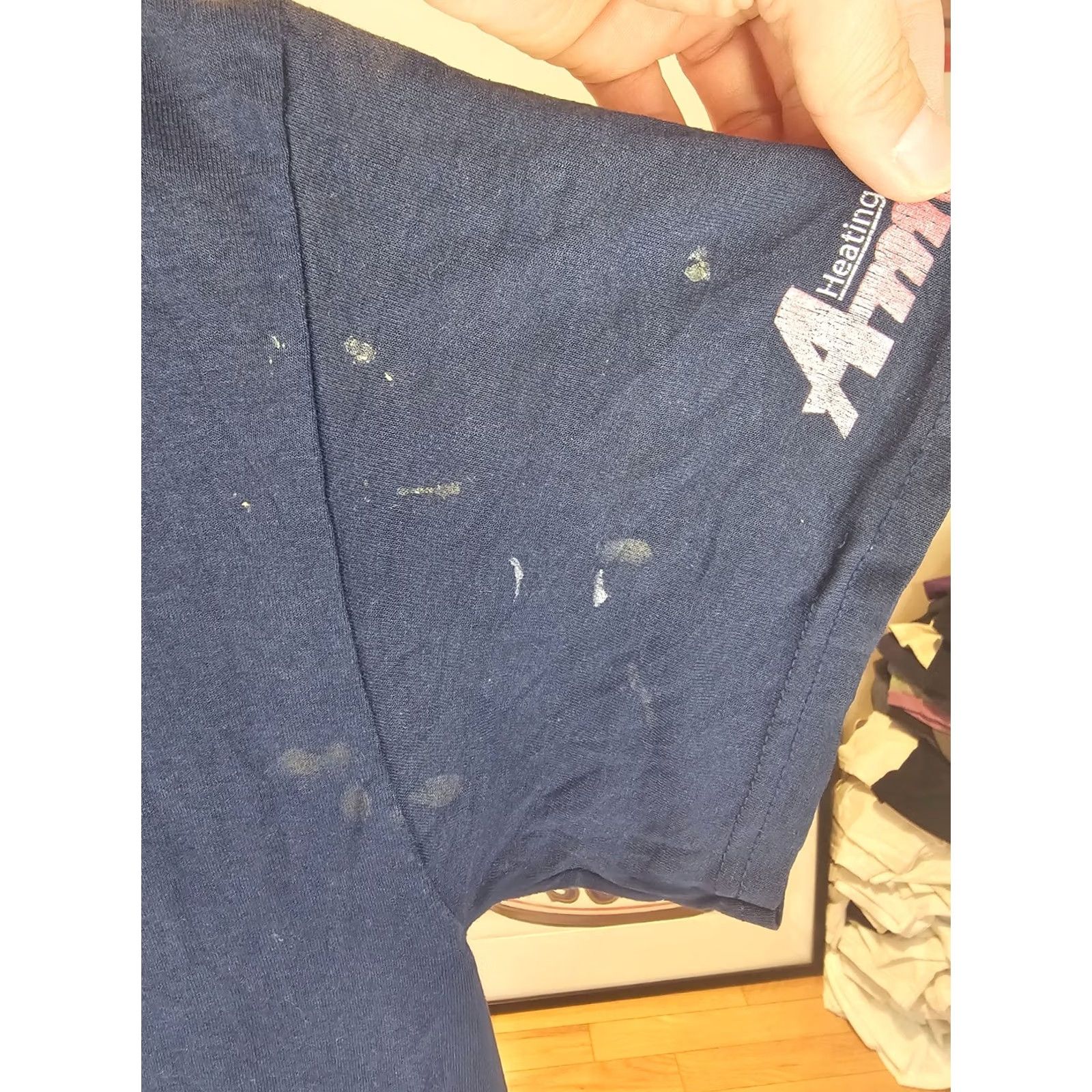 Vintage VINTAGE Y2K TRASHED DISTRESSED WORN PAINT NAVY THIN T-SHIRT SZ LARGE Shirt Mens L Blue Navy 22 INCH 28 INCH Size US L / EU 52-54 / 3 - 5 Thumbnail