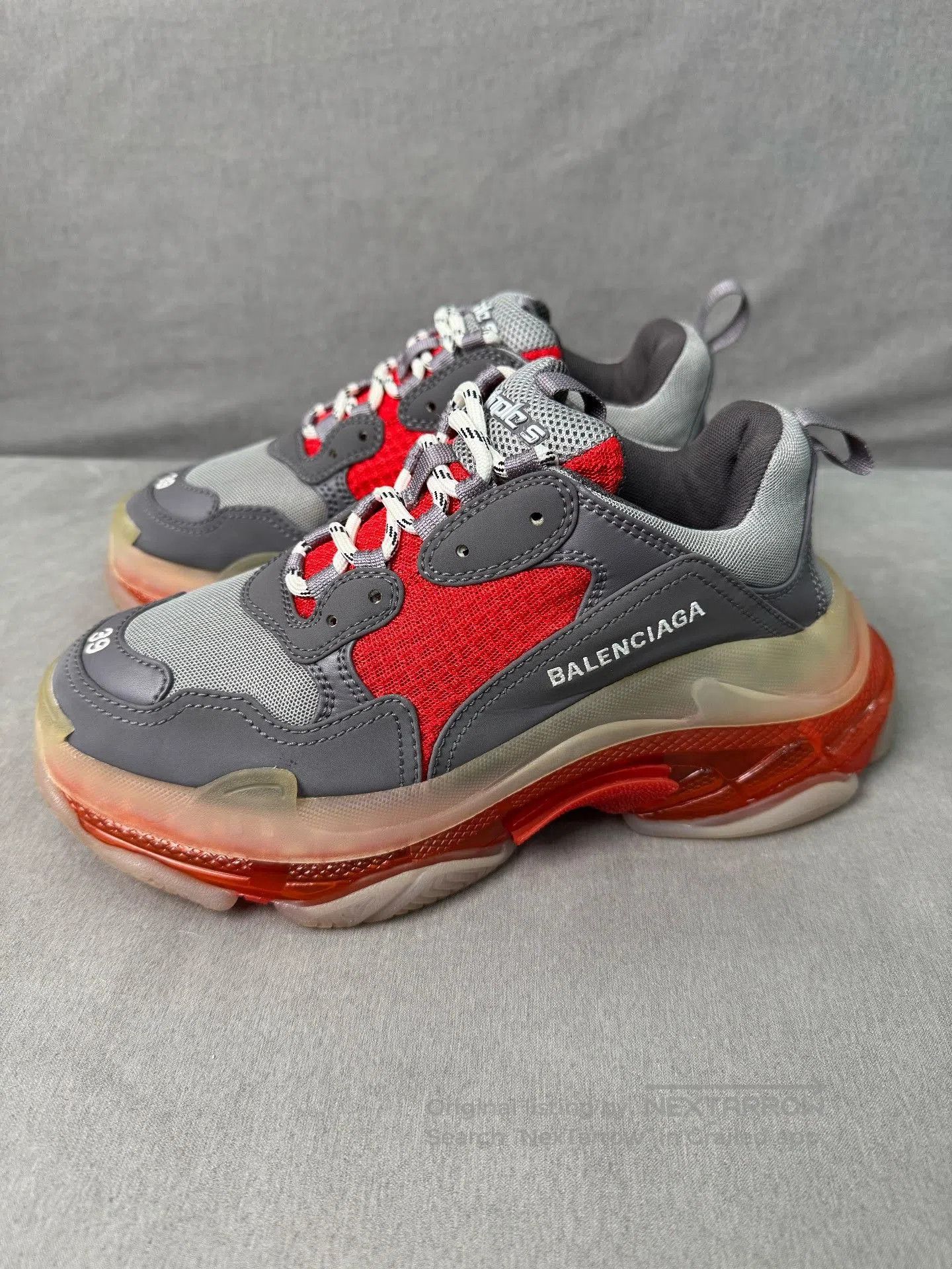 Balenciaga Balenciaga Triple S Gray Red Sneakers Size 39. Size US 6 / EU 39 - 1 Thumbnail