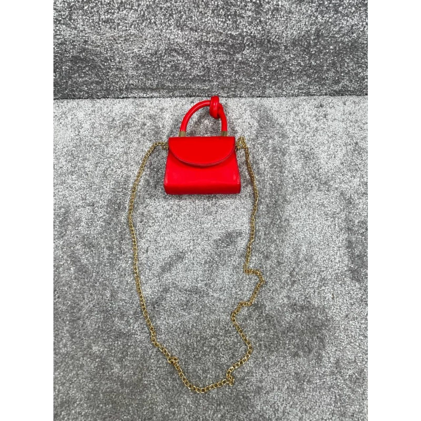 Anthropologie VINTAGE Anthropologie Knot-Handle Crossbody Bag Womens Mini Red Leather Detachable Strap Size ONE SIZE - 2 Thumbnail