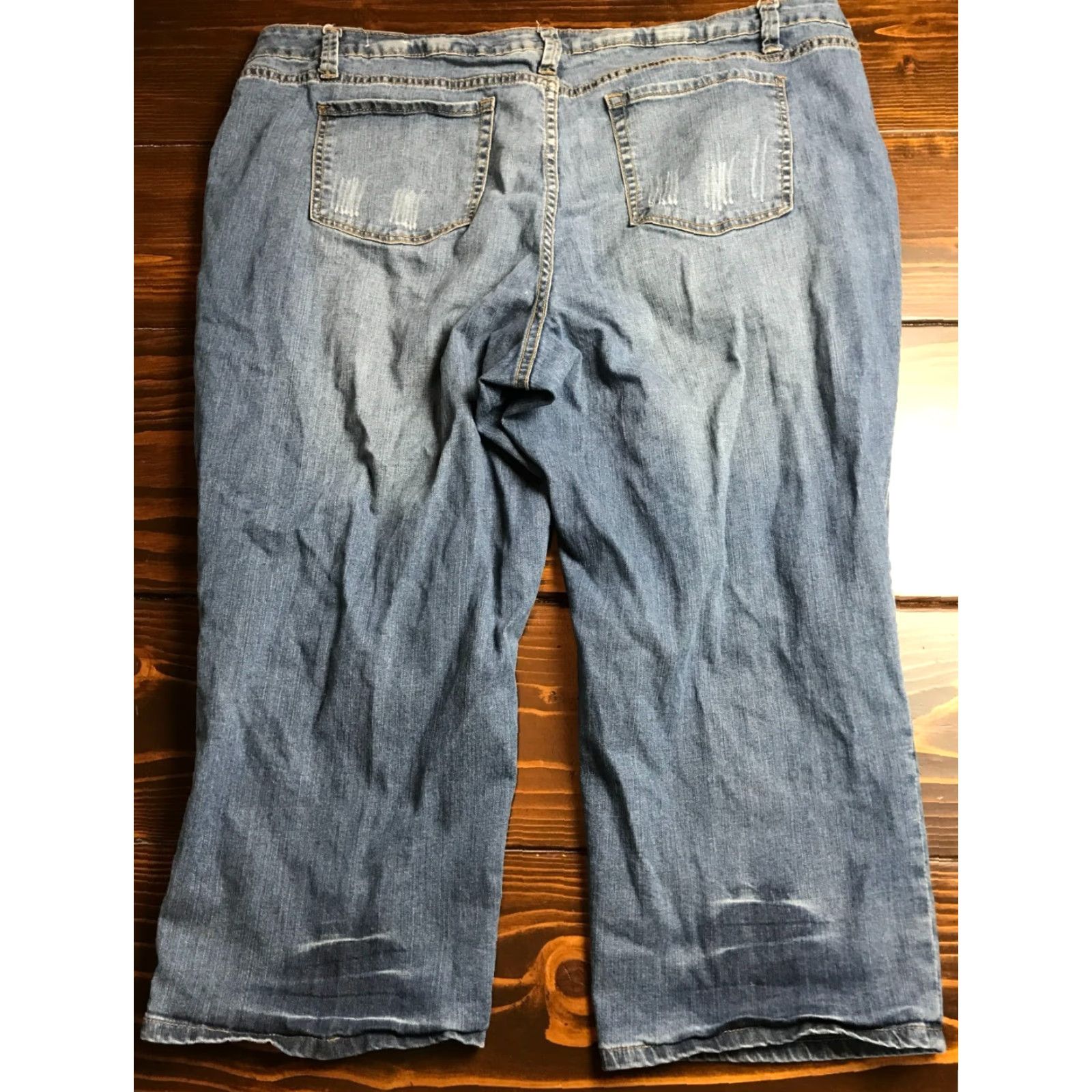 Vintage Fashion Bug Jeans Woman's 24 Blue Denim Pockets - Straight High Rise Regular Fit, Size 24, Denim, Pockets, Jeans, Women, Blue Size 42" / US 20 - 2 Thumbnail