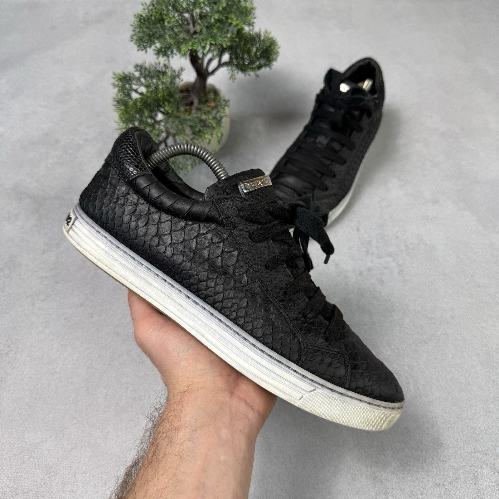 Dsquared2 DSQUARED2 Python Textured Sneakers Black Tennis Size 40 US 7 Size US 7 / EU 40 - 1 Thumbnail