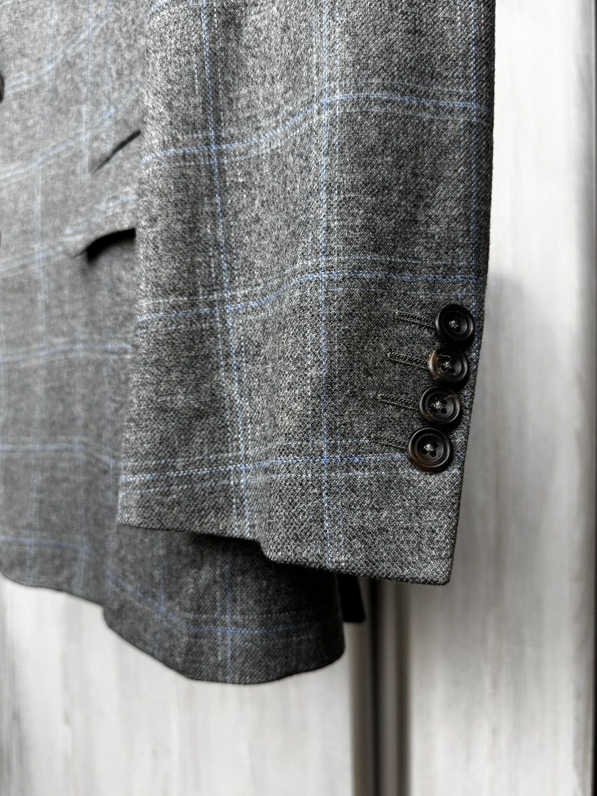 Chester Barrie Chester Barrie Wool cashmere grey checkered unlined blazer Size 44R - 7 Thumbnail