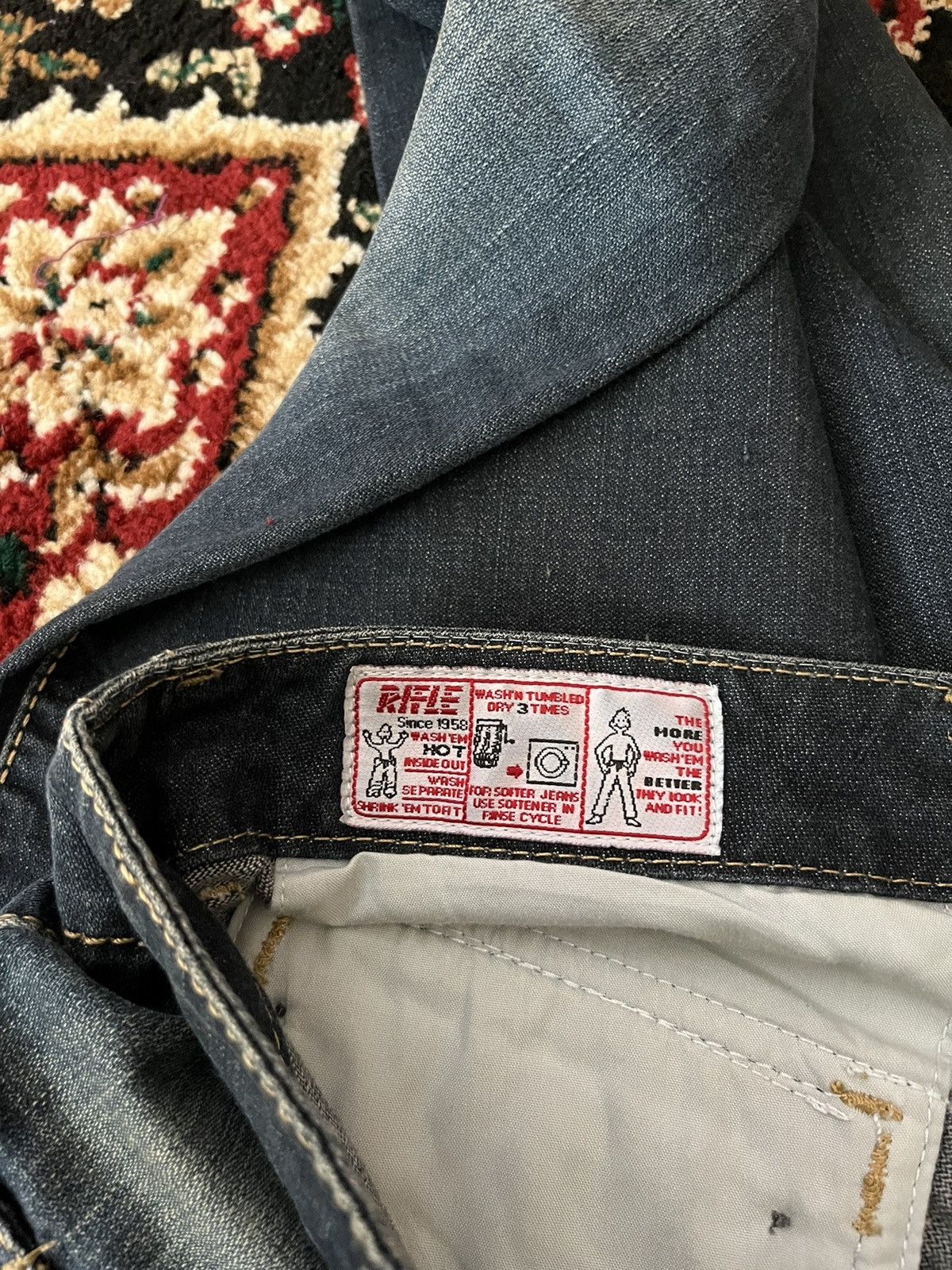 If Six Was Nine × Japanese Brand × KMRii Y2K Rifle Ultility Flared Jeans Size 33" - 8 Thumbnail