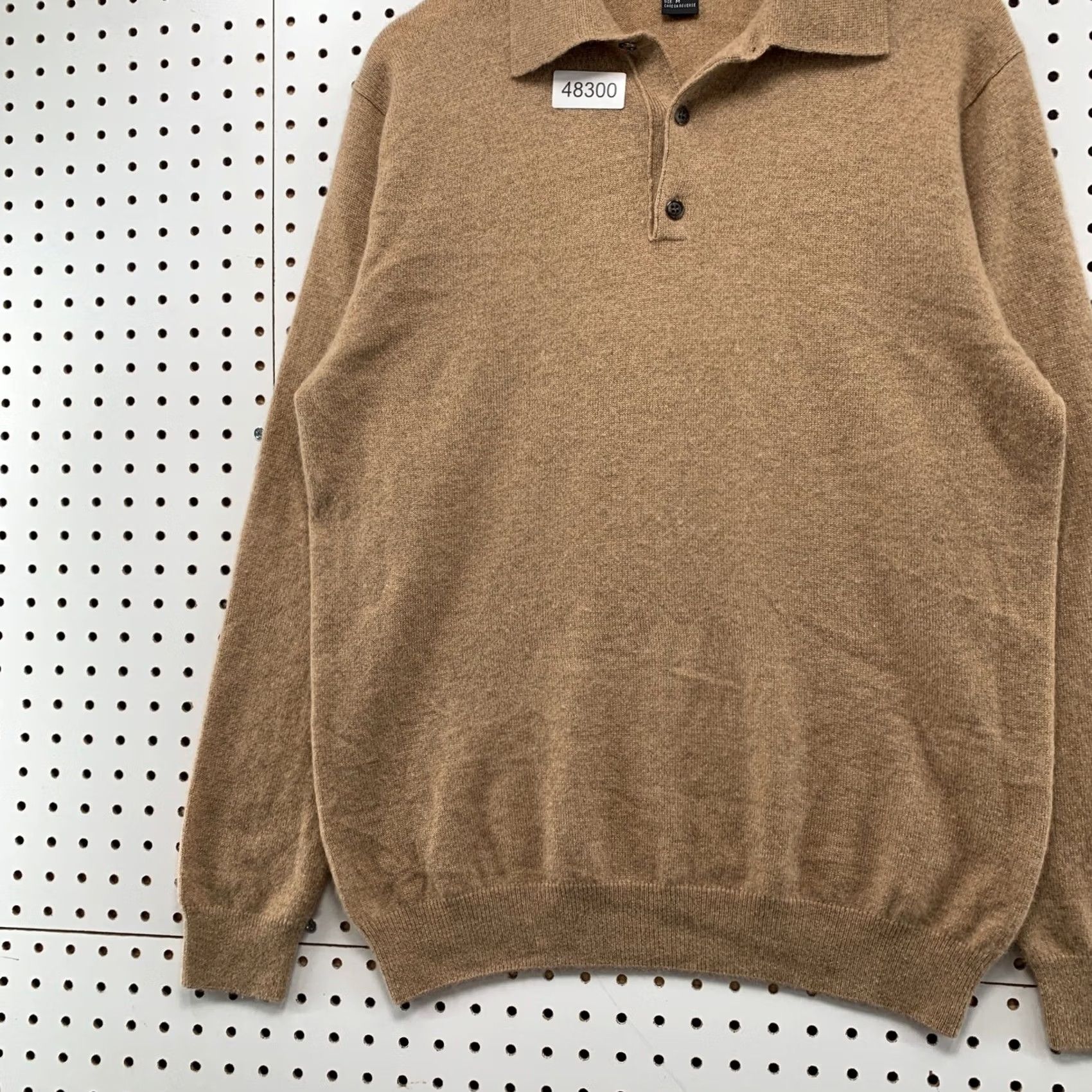 Vintage Forte Cashmere Mens Polo Sweater M Camel Brown 100% Cashmere Long Sleeve Size US M / EU 48-50 / 2 - 5 Thumbnail