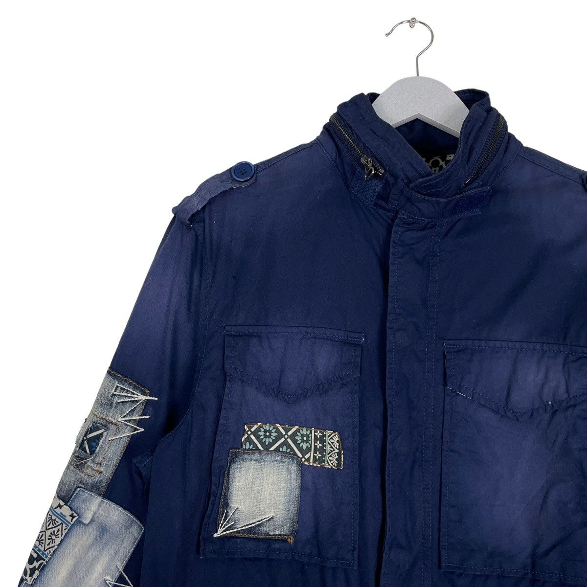 45rpm × Desigual 💥DESIGUAL BORO PATCH NAVY FIELD JACKET Size US M / EU 48-50 / 2 - 7 Thumbnail