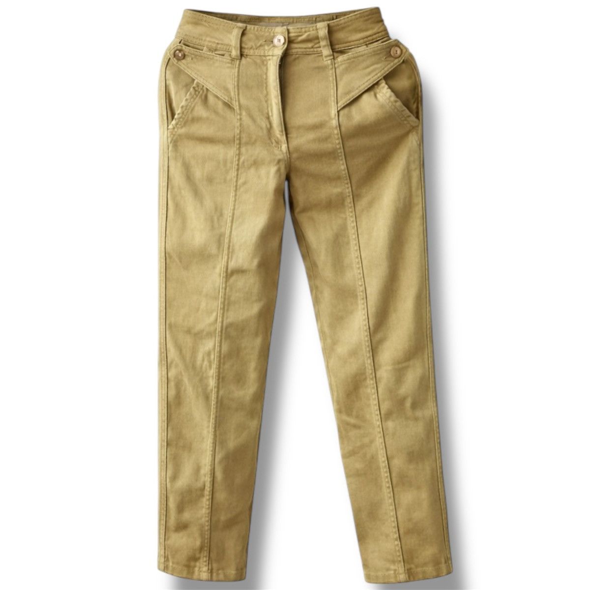 Sezane Sezane Paris Capri Women Khaki Classic Pants Size 43 Size 34" / US 12 / IT 48 - 1 Thumbnail