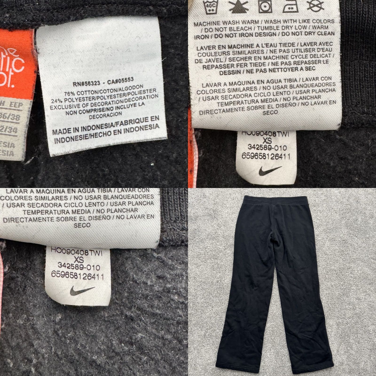 Nike VINTAGE Nike The Athletic Dept Drill Pants XS Sweatpants Drawstring Black Streetwear Swoosh Men Boys Mens Size US 27 - 8 Thumbnail