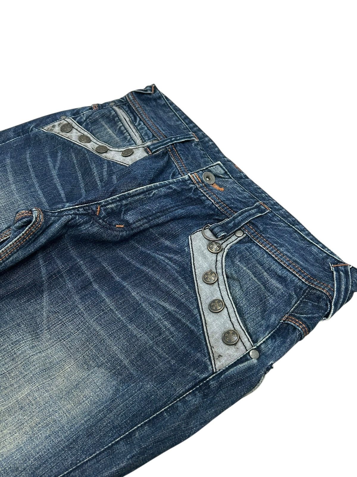 Japanese Brand Y2k Hideaways Nicole Mud Wash Rivet Button Size US 31 - 5 Thumbnail