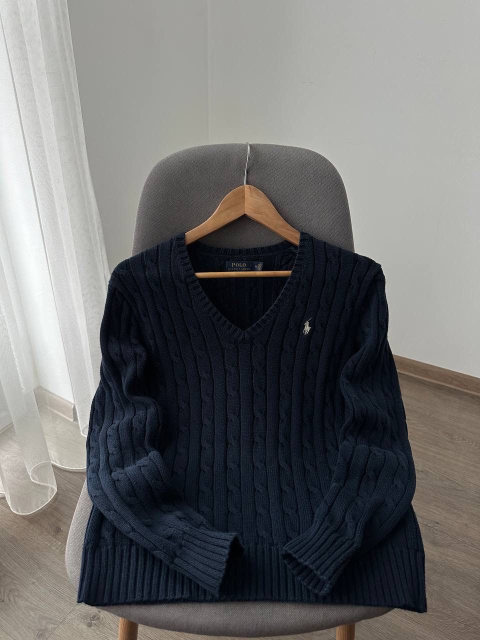 Polo Ralph Lauren × Vintage Vintage Polo Ralph Lauren Blue Cable Knit Sweater Size US M / EU 48-50 / 2 - 2 Thumbnail