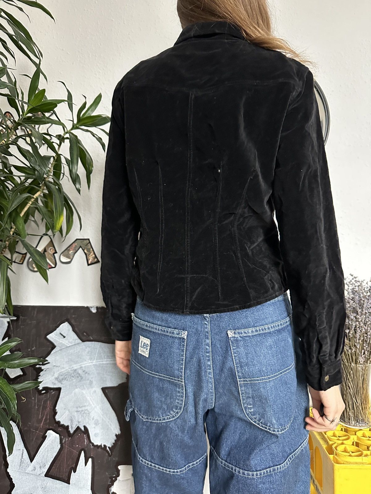 Vintage Velour Slouchy Retro 90s Button Up Shirt Size M / US 6-8 / IT 42-44 - 7 Thumbnail