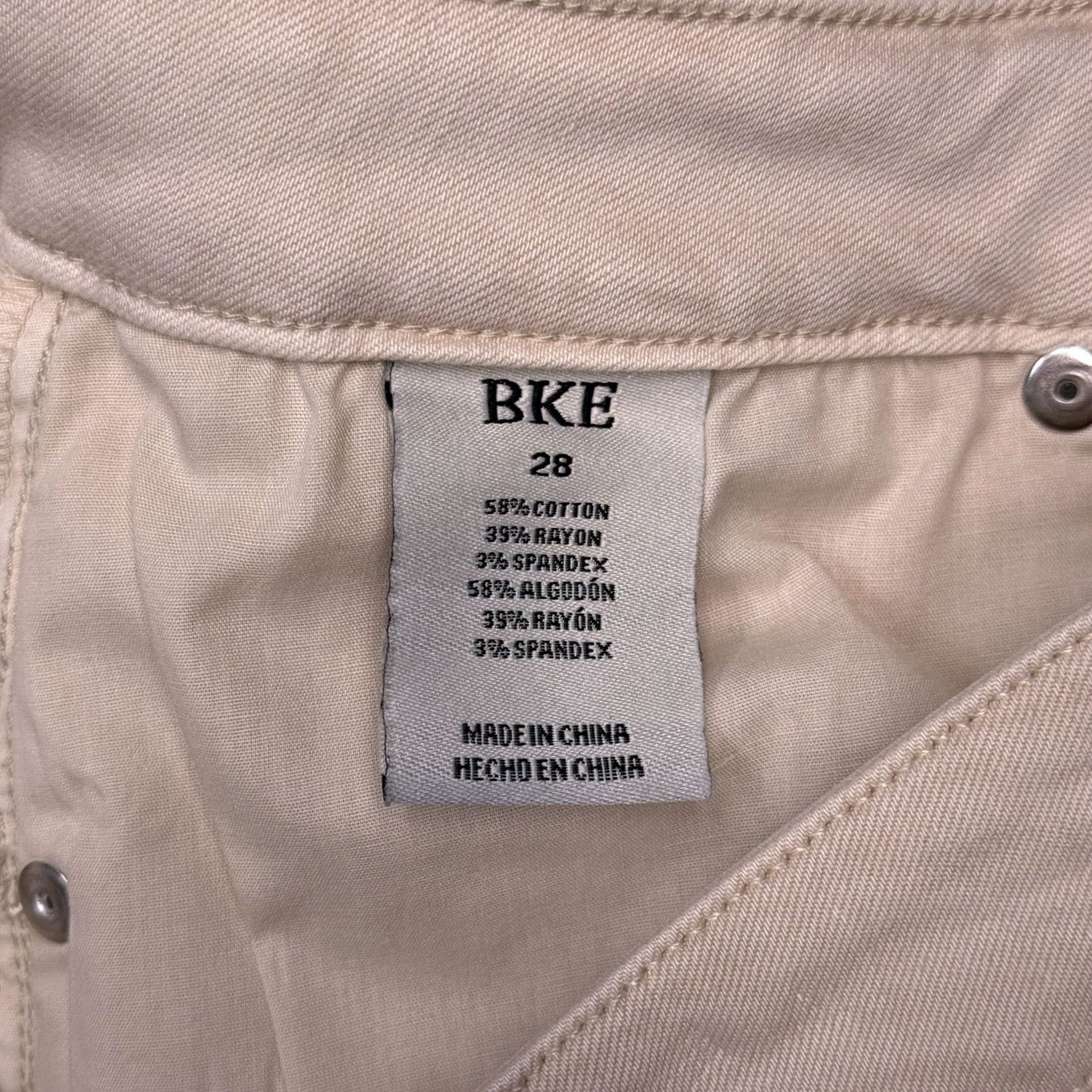 BKE BKE Jeans 28 Mom Fit High Rise Stretch 5-Pocket Denim Brown Tan Logo Buckle New Size 28" / US 6 / IT 42 - 5 Thumbnail