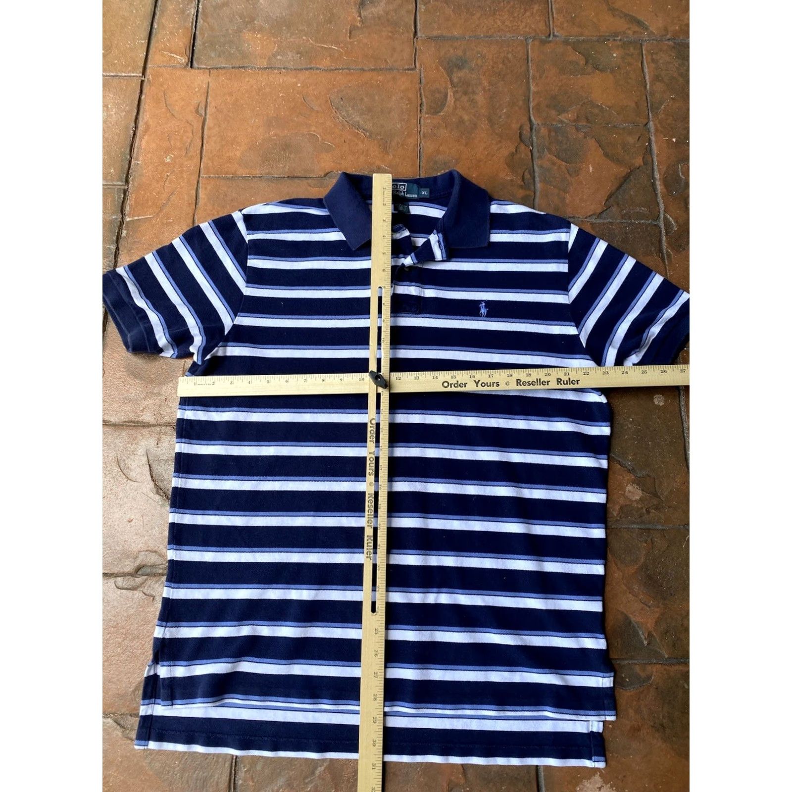 Polo Ralph Lauren VINTAGE Polo Ralph Lauren Yacht Club Striped Polo Shirt Mens XL Blue 90s Polo RL-67 Yacht Club Size US XL / EU 56 / 4 - 4 Thumbnail