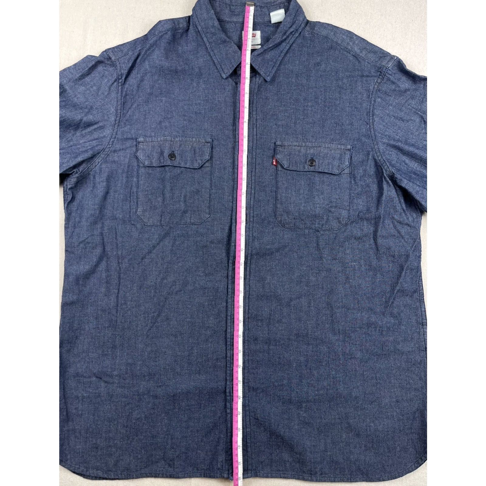 Levi's VINTAGE Levi's Denim Shirt Button-Up Mens XL Dark Blue Wash Western Relaxed Fit Size US XL / EU 56 / 4 - 6 Thumbnail