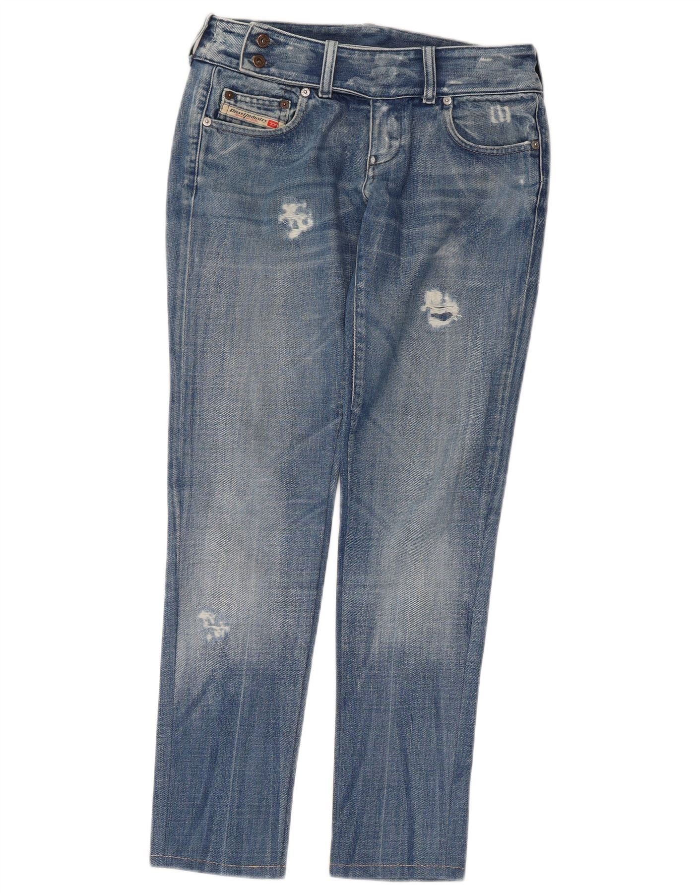 Diesel Womens Distressed Slim Jeans W30 L29 Blue Size 42" / US 20 - 1 Thumbnail