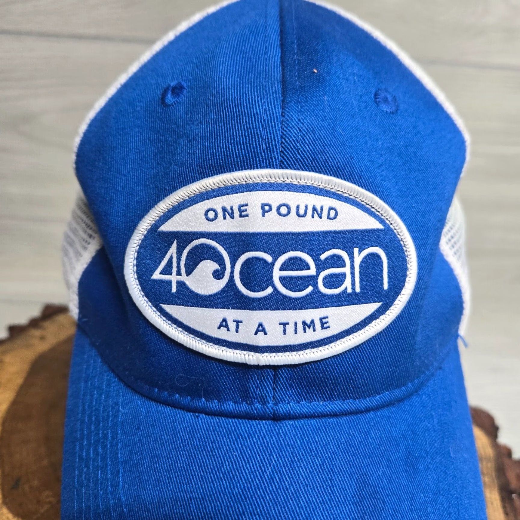 Vintage 4Ocean Hat Adjustable Baseball Cap Unisex Adults Blue with Oval Patch 4Ocean Logo 1990s/Forever Ocean Theme Size ONE SIZE - 2 Thumbnail