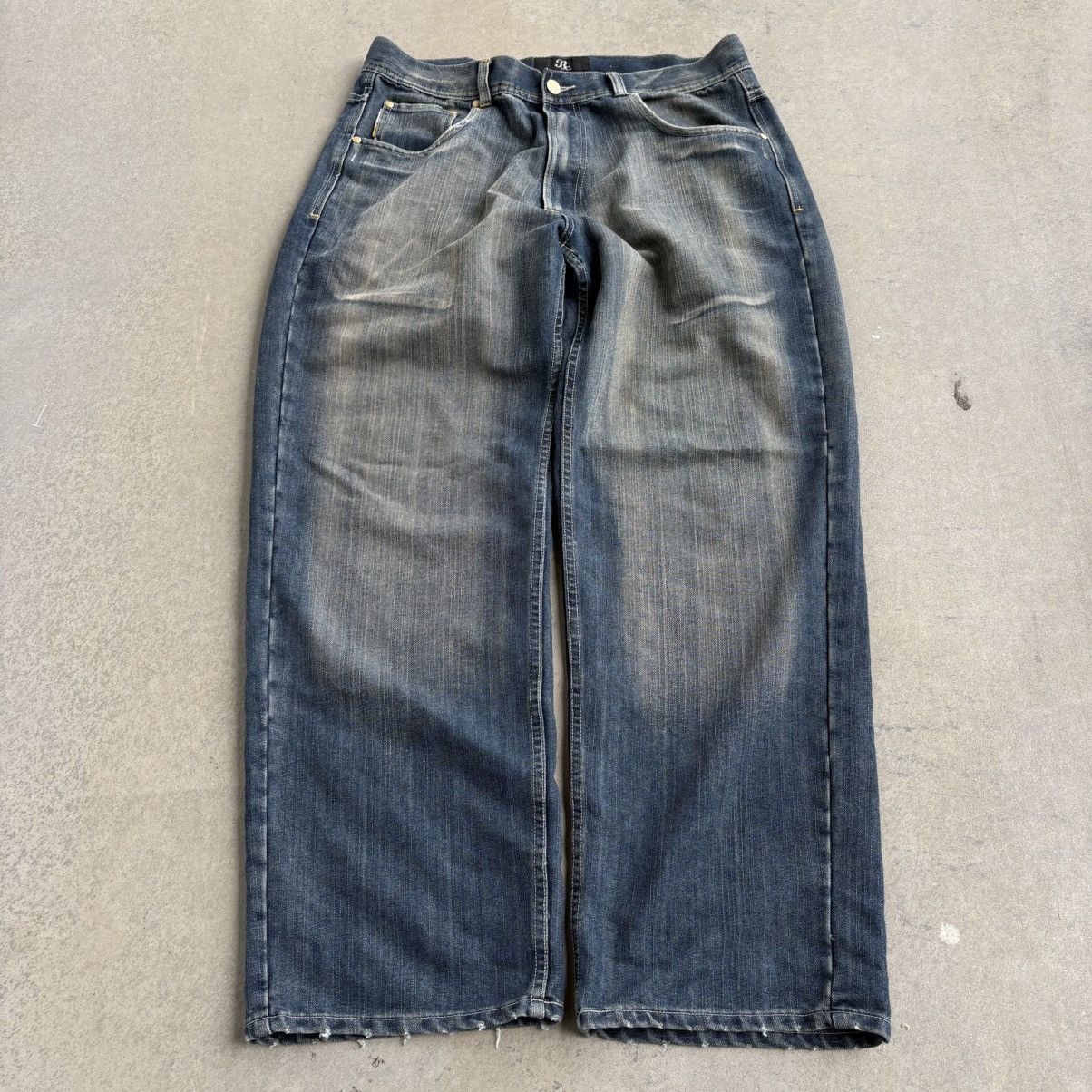 Japanese Brand × Vintage Crazy Y2K Baggy BC Jeans Washed Denim Embroidered Pockets Size US 38 / EU 54 - 9 Thumbnail