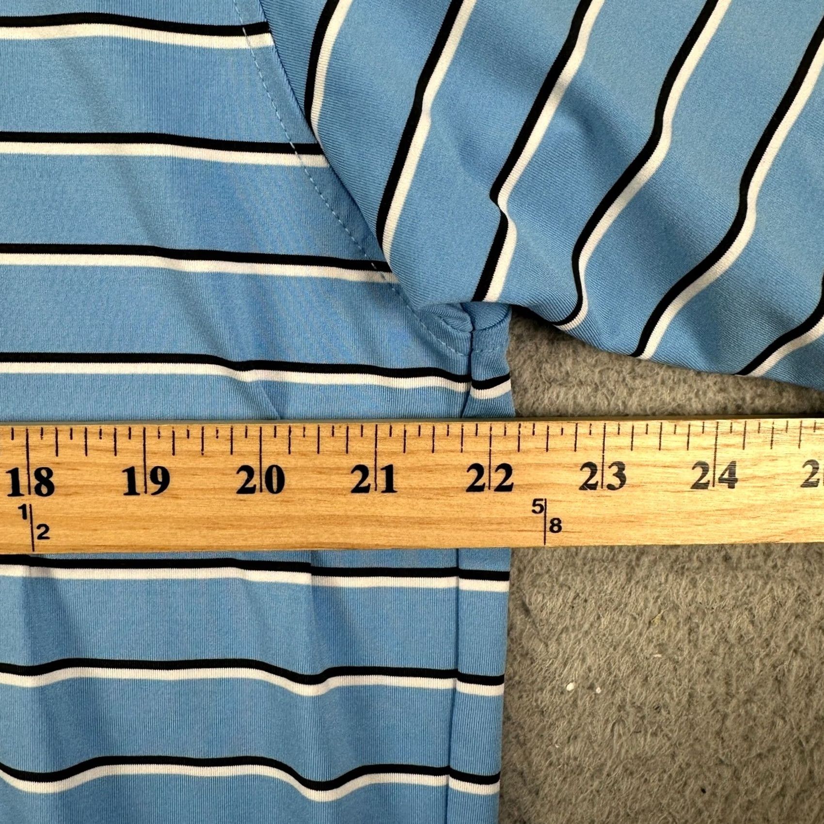 Footjoy FootJoy Mens Polo Shirt Golf Short Sleeve Blue Striped Stretch Rugby Double Striped FJ M Size US M / EU 48-50 / 2 - 7 Thumbnail