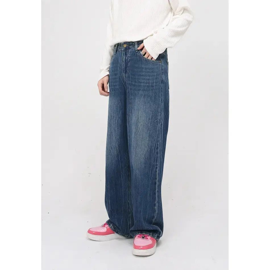 Japanese Brand Retro loose high street wide leg jeans Size US 32 / EU 48 - 5 Thumbnail