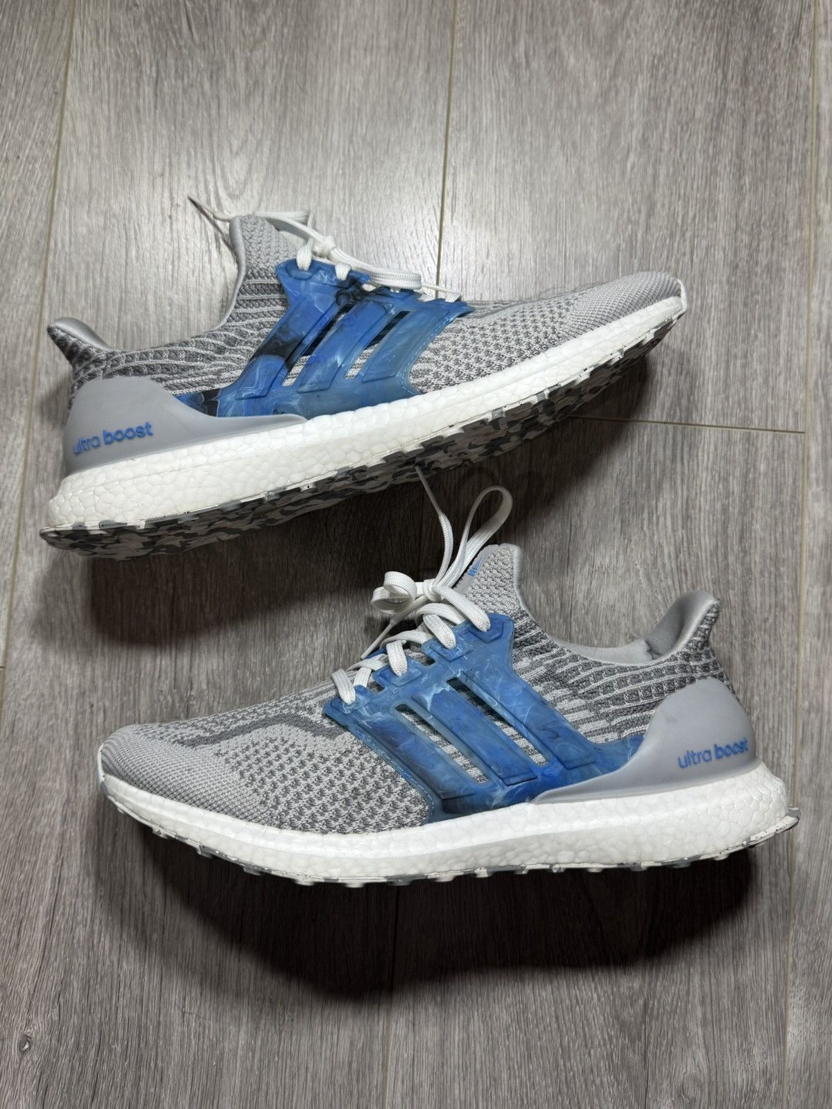 Adidas Men's Ultraboost Dna 5.0 Running Grey Pulse Blue Shoes (Size 9.5)