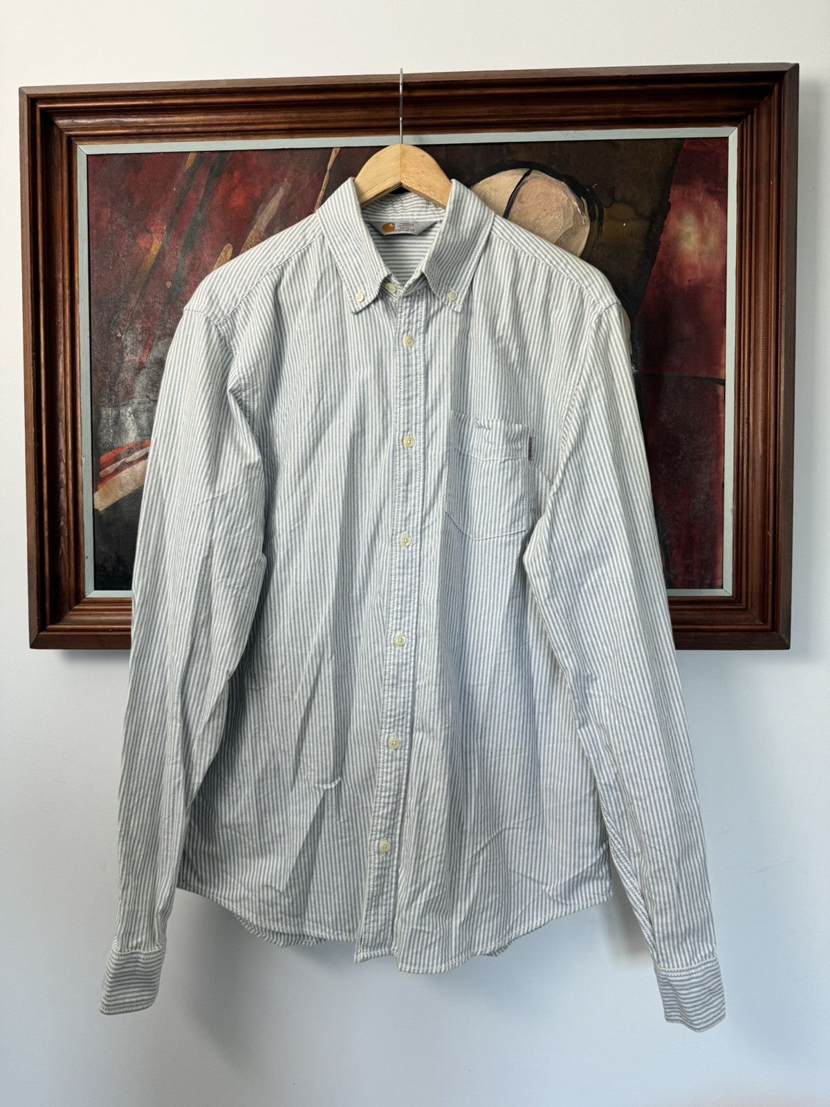 Carhartt Vice Shirt Button Up Stripes Work Workwear Casual