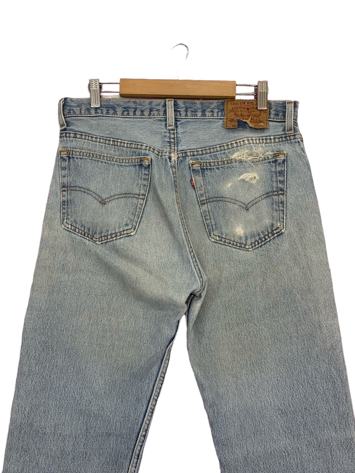Levi's × Vintage Vintage USA Levis 501 Distressed Light Wash Short Size US 31 - 8 Thumbnail