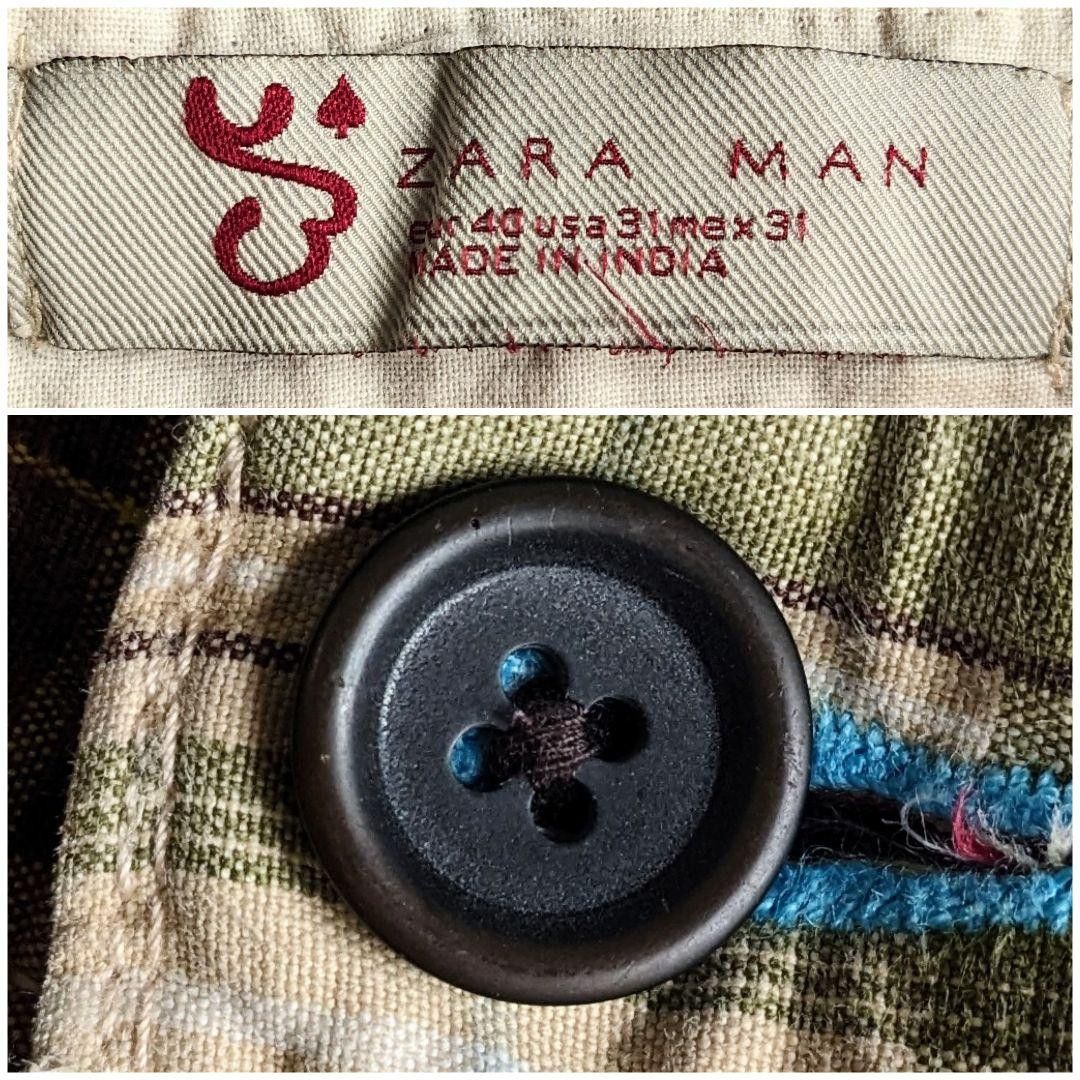 Zara Zara patchwork madras cargo shorts Size US 31 - 10 Thumbnail