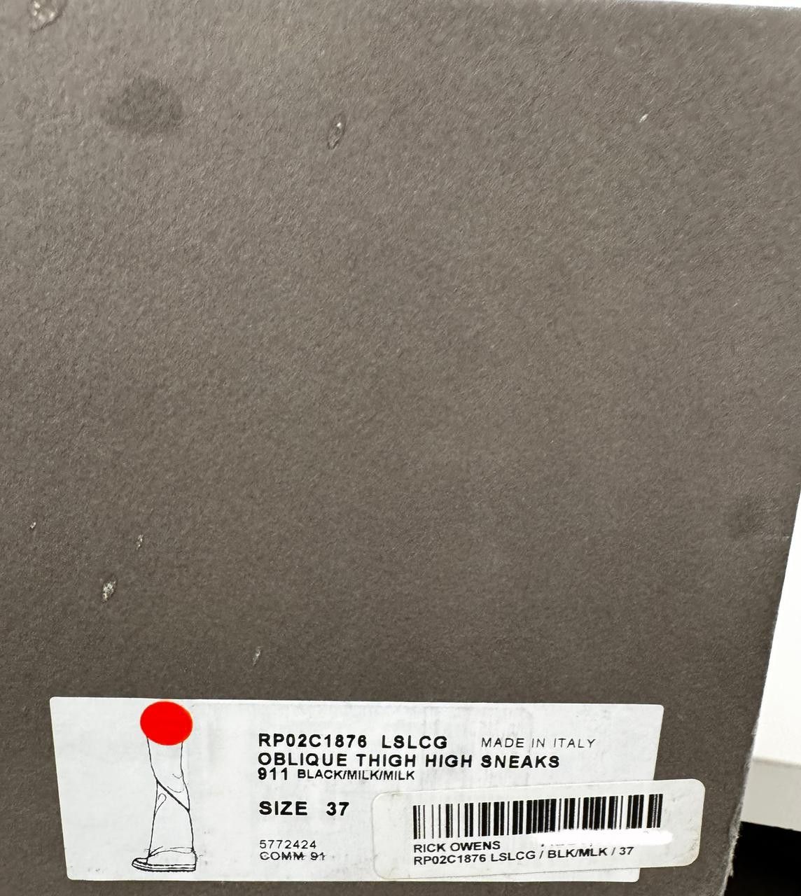Rick Owens OBLIQUE THIGH HIGH SNEAKS Size US 7 / IT 37 - 7 Thumbnail