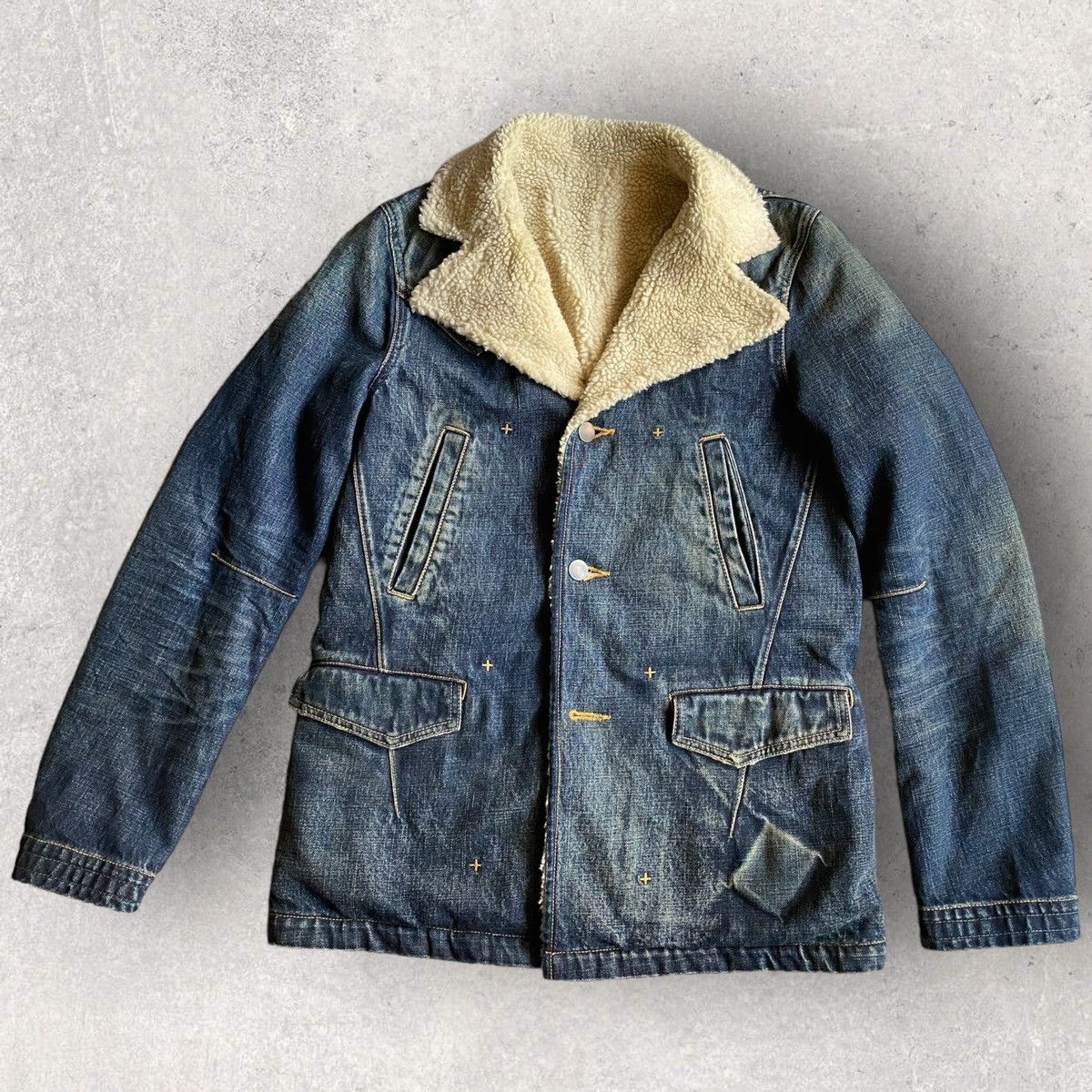 Number (N)ine × Takahiromiyashita The Soloist. FW07 Denim Shearling Jacket Size US S / EU 44-46 / 1 - 1 Thumbnail
