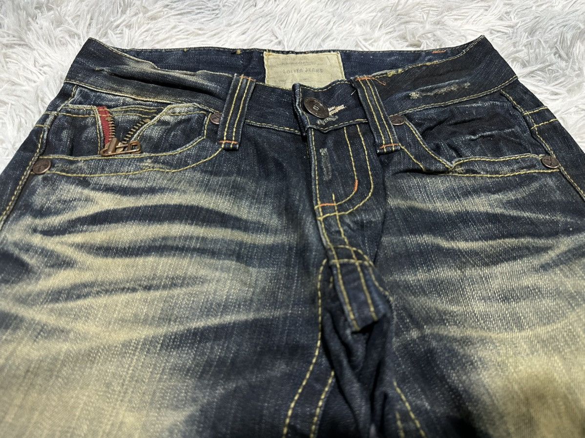 Tornado Mart 🔥Sick Y2K Lolita Exotic Vintage Denim Mud Wash Flared Zipper Size US 28 / EU 44 - 11 Thumbnail