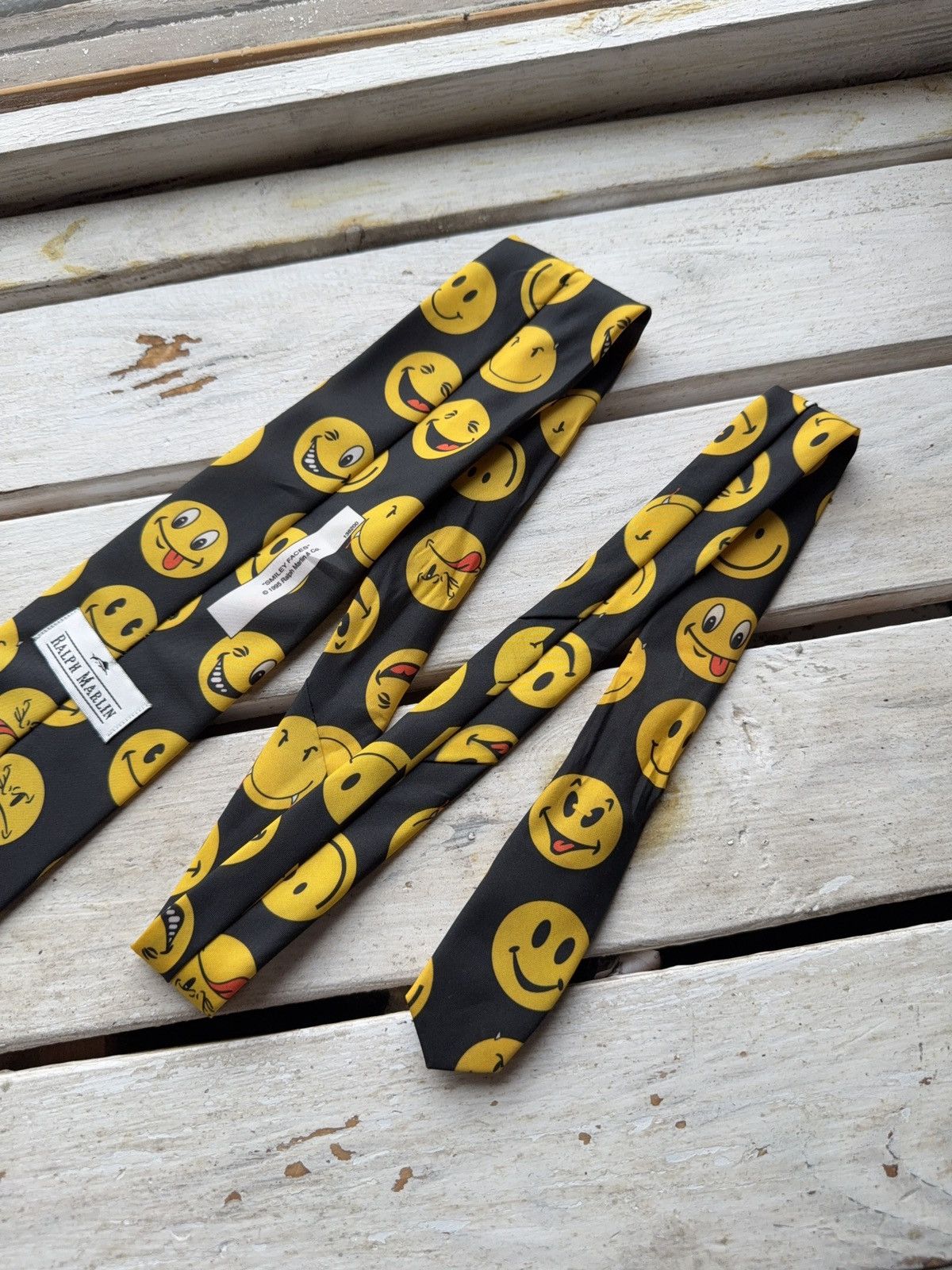 Vintage Vintage Retro 1995 SMILEY FACES Ralph Marlin USA tie Size ONE SIZE - 8 Thumbnail