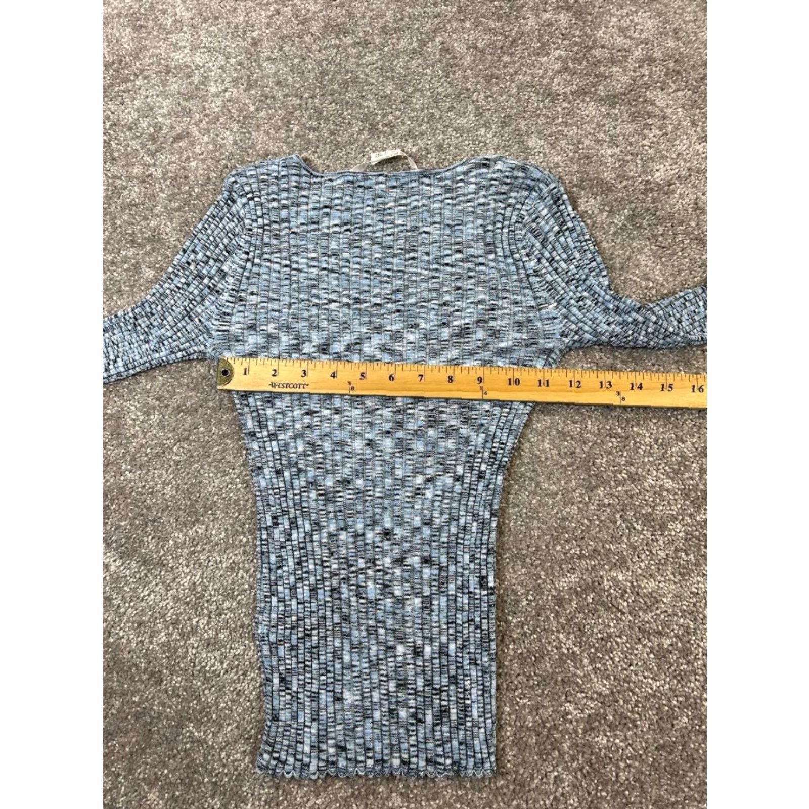 Veronica Beard VINTAGE Veronica Beard Blouse Shirt Women XS Blue Knit Long Sleeve V-Neck Casual Top Size XS / US 0-2 / IT 36-38 - 7 Thumbnail